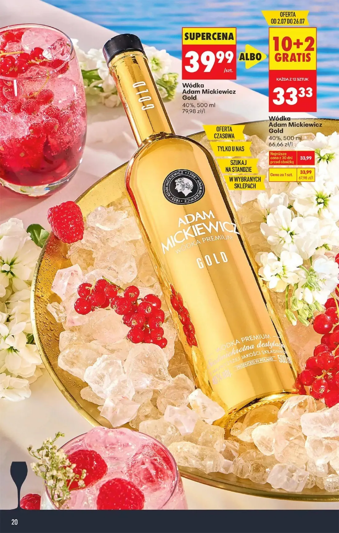 Biedronka gazetka, strona 20 z 36 — Wódka Adam Mickiewicz Gold, Wódka Adam Mickiewicz Gold