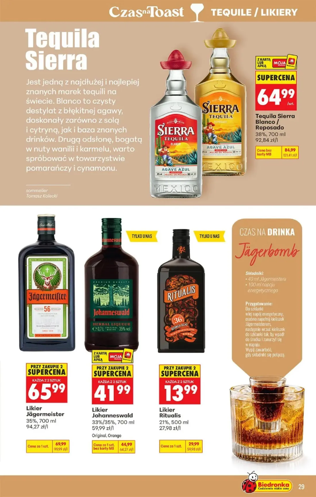 Biedronka gazetka, strona 29 z 36 — Tequila Sierra Blanco / Reposado