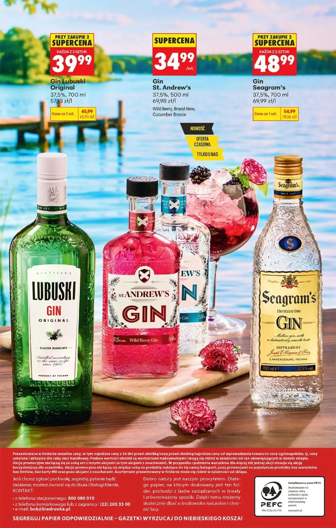 Biedronka gazetka, strona 36 z 36 — Gin Lubuski Original, Gin Seagram's, Gin St. Andrew's