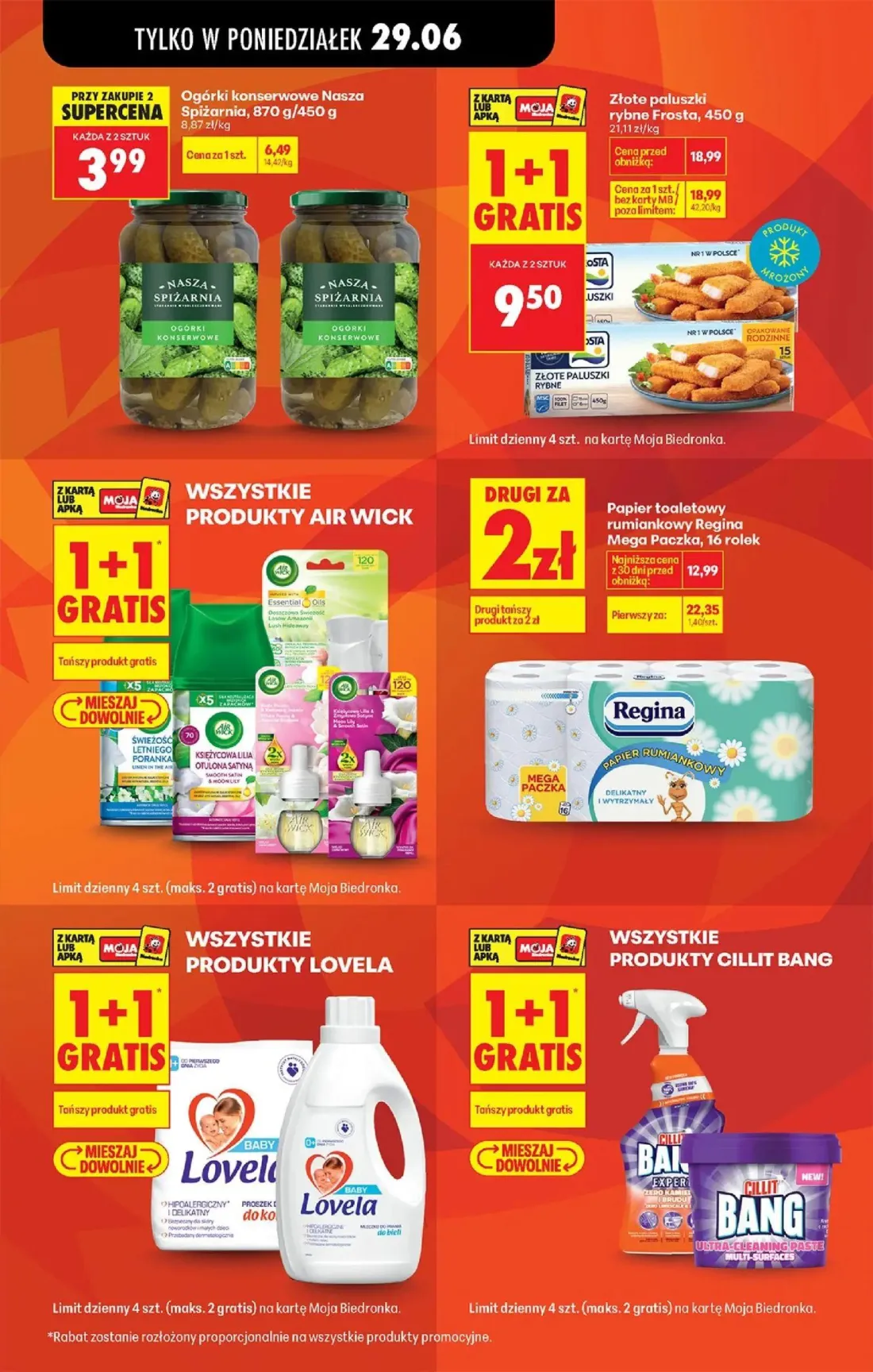 Biedronka gazetka, strona 3 z 84 — Ogórki konserwowe Nasza Spiżarnia, Papier toaletowy rumiankowy Regina Mega Paczka