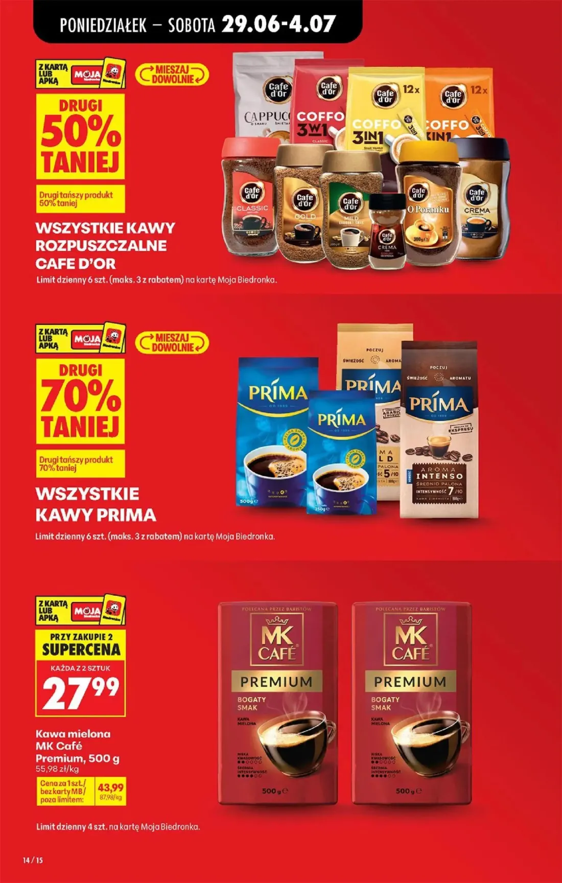 Biedronka gazetka, strona 16 z 84 — Kawa mielona MK Café Premium