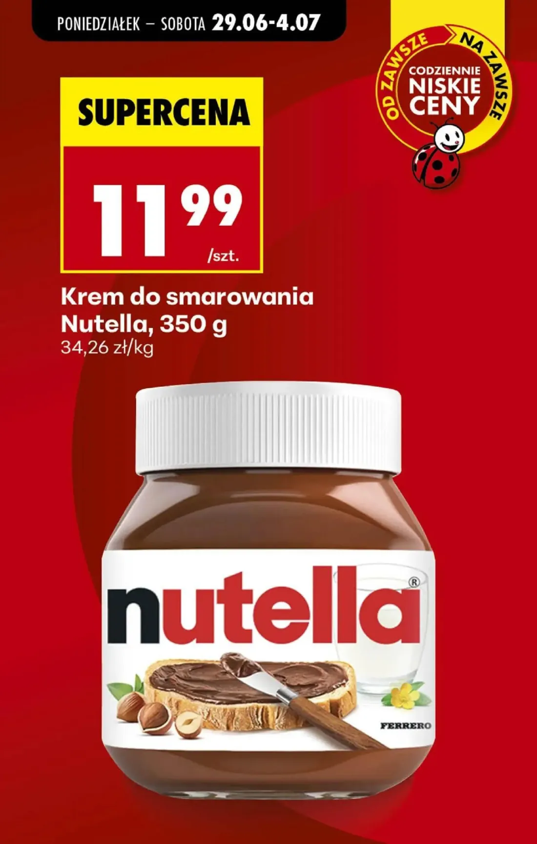 Biedronka gazetka, strona 19 z 84 — Krem do smarowania Nutella