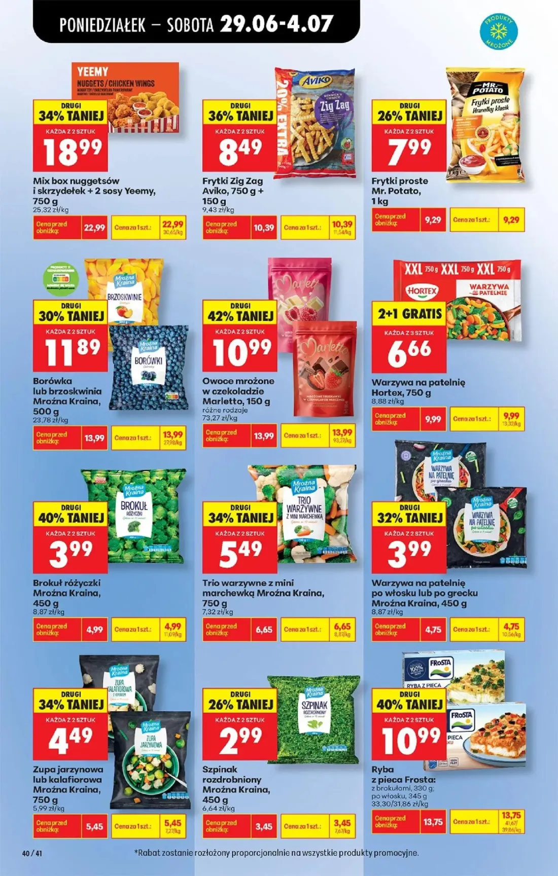 Biedronka gazetka, strona 51 z 84 — Warzywa na patelnię Hortex, Borówka lub brzoskwinia Mroźna Kraina, Frytki Zig Zag Aviko