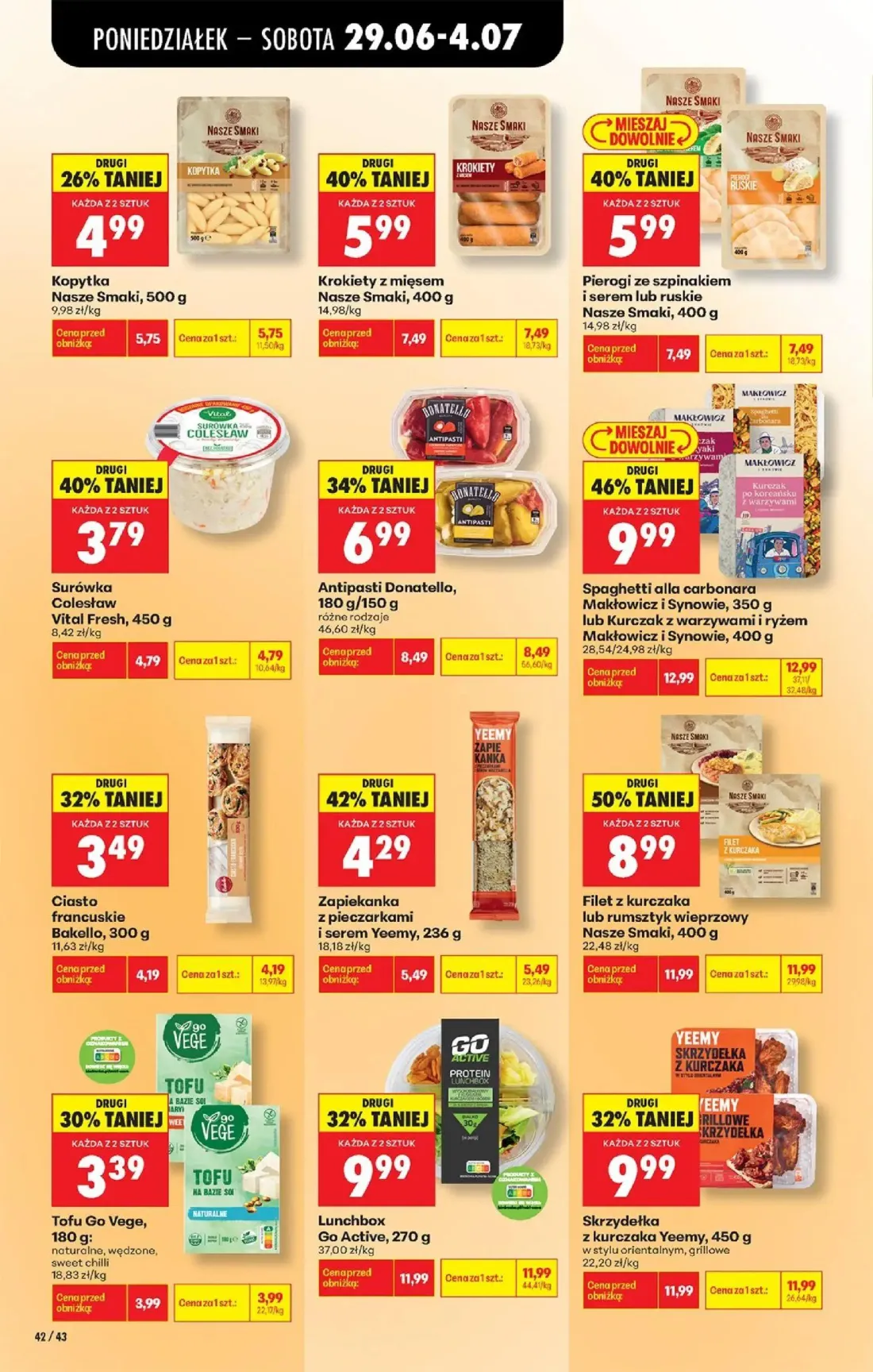 Biedronka gazetka, strona 52 z 84 — Spaghetti alla carbonara Makłowicz i Synowie lub Kurczak z warzywami i ryżem Makłowicz i…