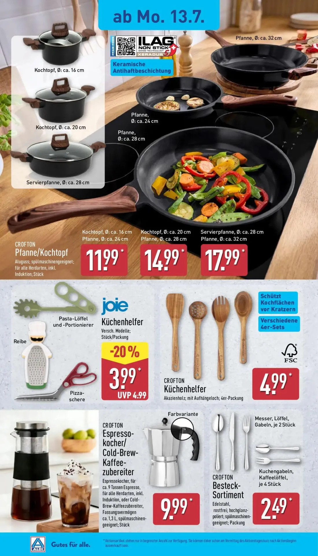 Aldi Nord Prospekt, Seite 2 von 13 — CROFTON Pfanne/Kochtopf, joie Küchenhelfer, CROFTON Küchenhelfer