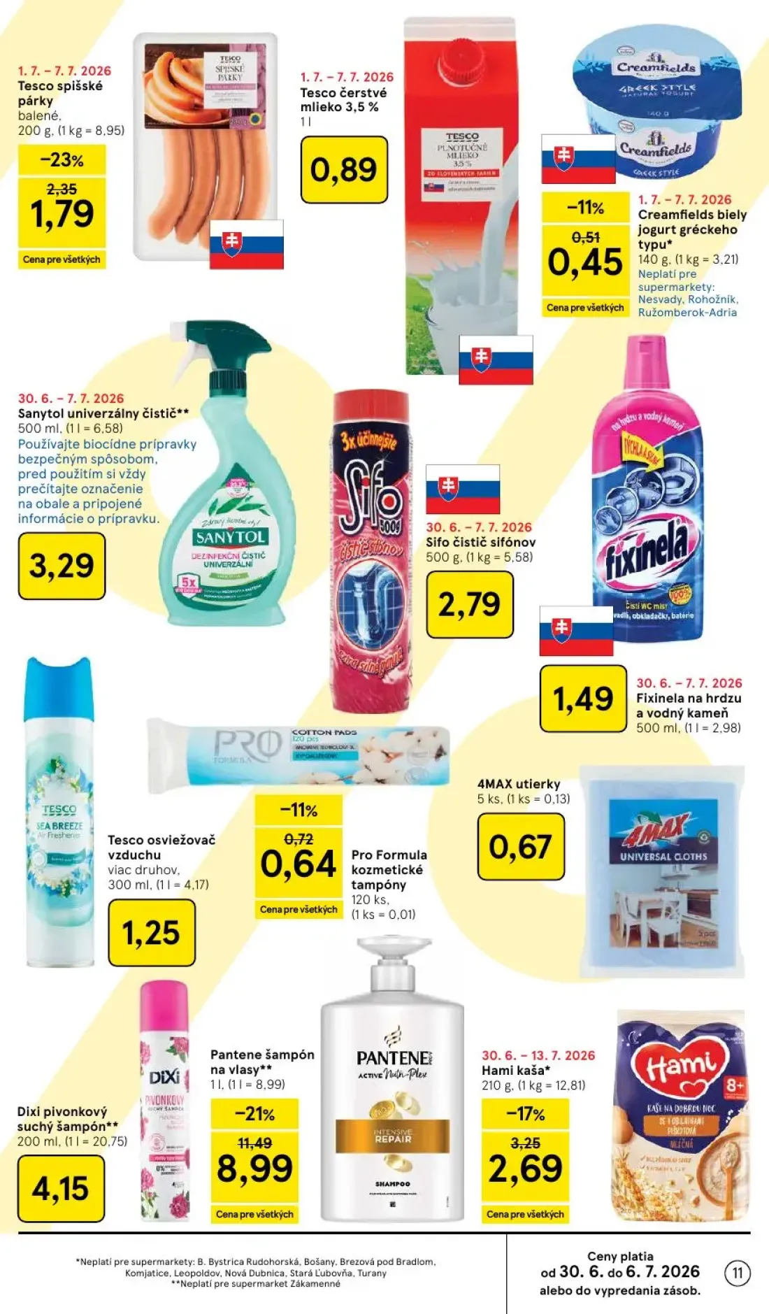 Tesco Supermarket leták, strana 11 z 25 — Creamfields biely jogurt gréckeho typu