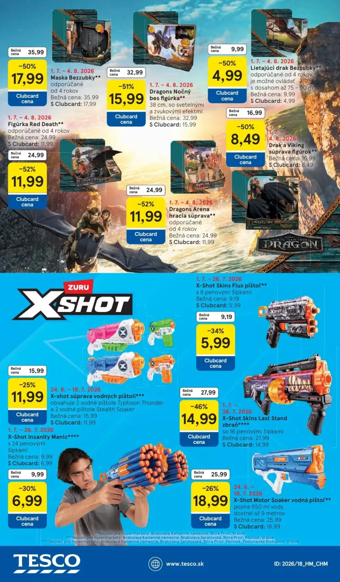 Tesco leták, strana 48 z 48 — Maska Bezzubky**, Dragons Nočný bes figúrka**, Figúrka Red Death**