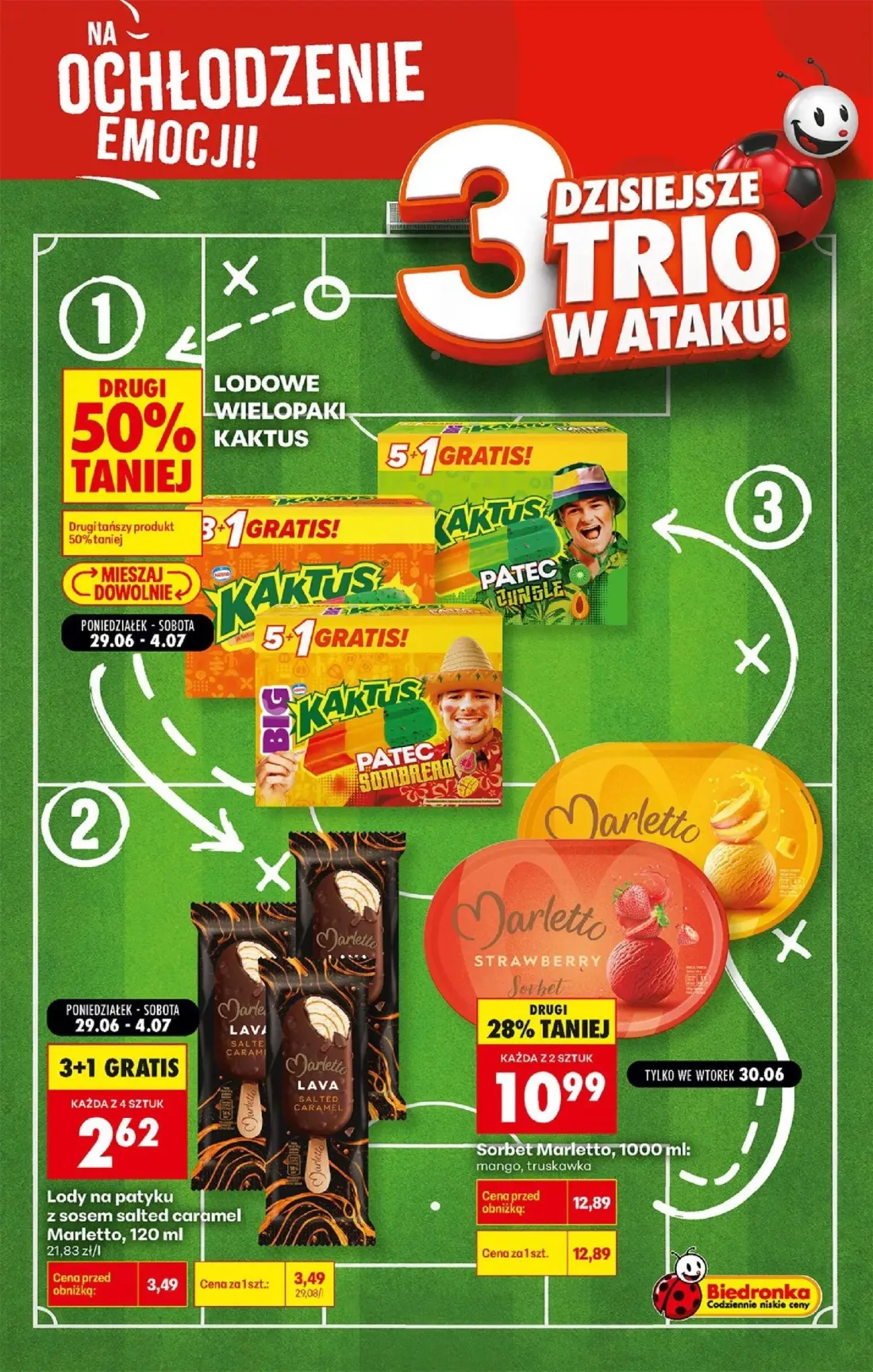 Biedronka gazetka, strona 3 z 5 — Sorbet Marletto, Lody na patyku z sosem salted caramel Marletto
