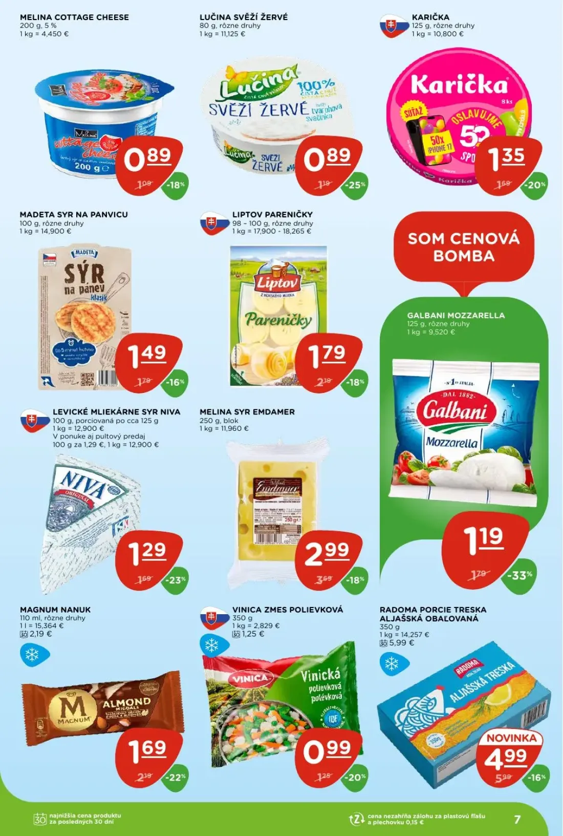 Terno leták, strana 7 z 27 — LUČINA SVĚŽÍ ŽERVÉ, MADETA SYR NA PANVICU, MELINA COTTAGE CHEESE