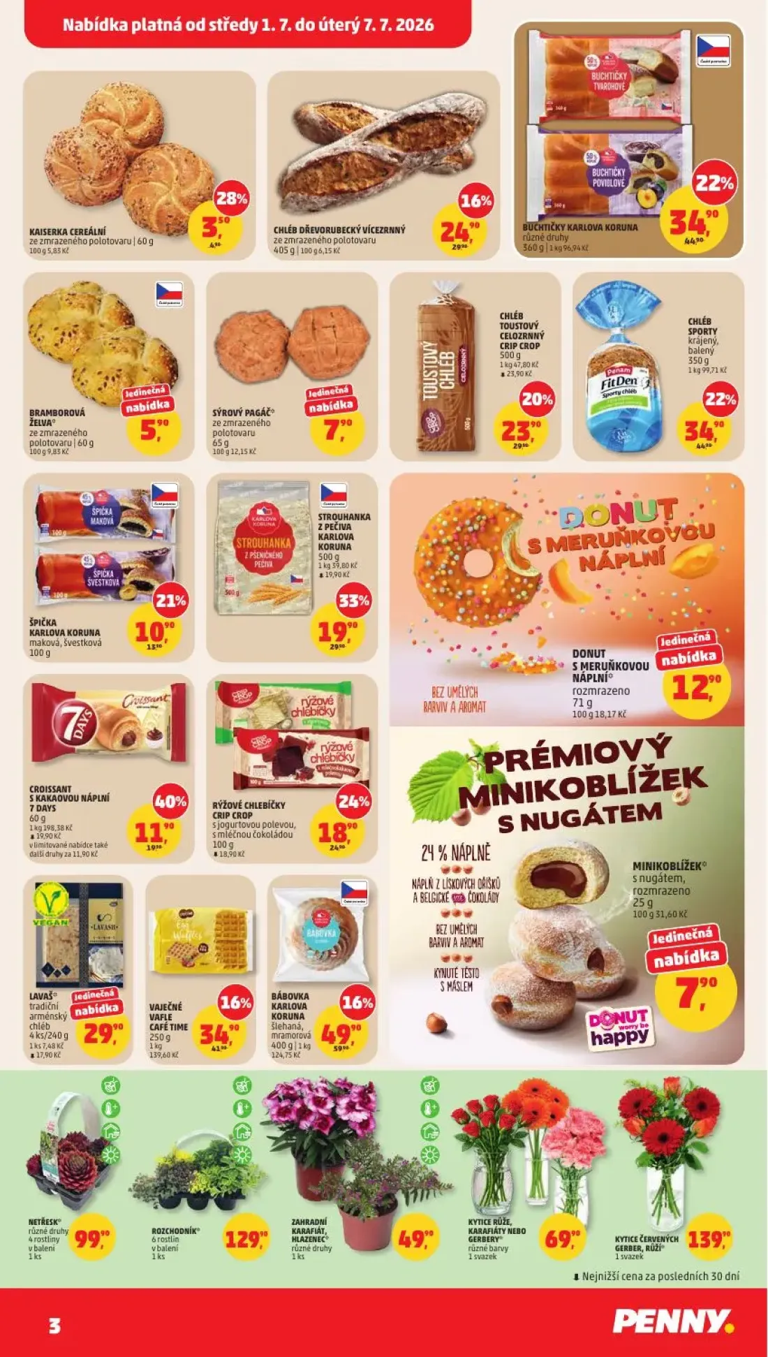 PENNY leták, strana 3 z 34 — BUCHTIČKY KARLOVA KORUNA, BÁBOVKA KARLOVA KORUNA, CROISSANT S KAKAOVOU NÁPLNÍ 7 DAYS