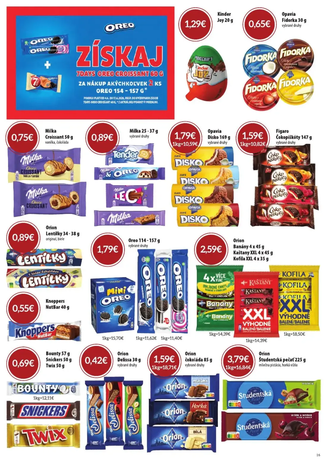 Cba Komfos leták, strana 16 z 24 — Milka Croissant, Milka OREO, Milka