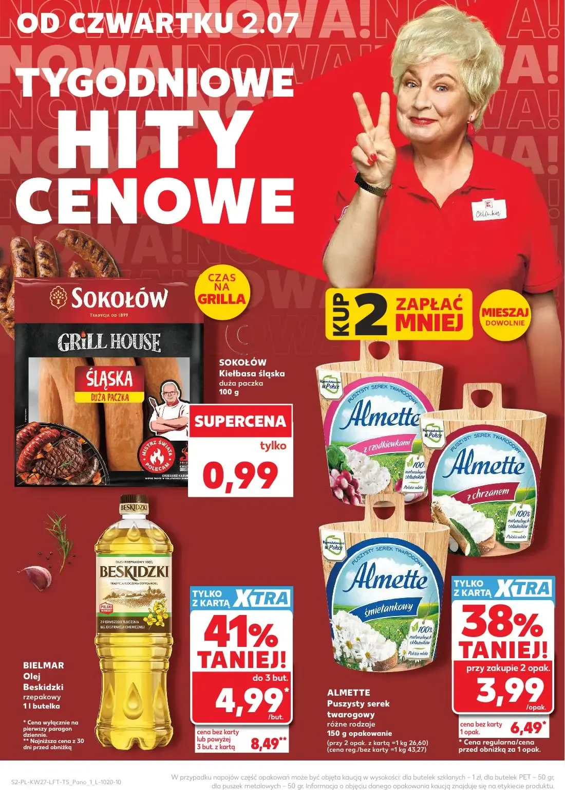 Kaufland gazetka, strona 2 z 72 — ALMETTE Puszysty serek twarogowy, Sokołów Kiełbasa śląska