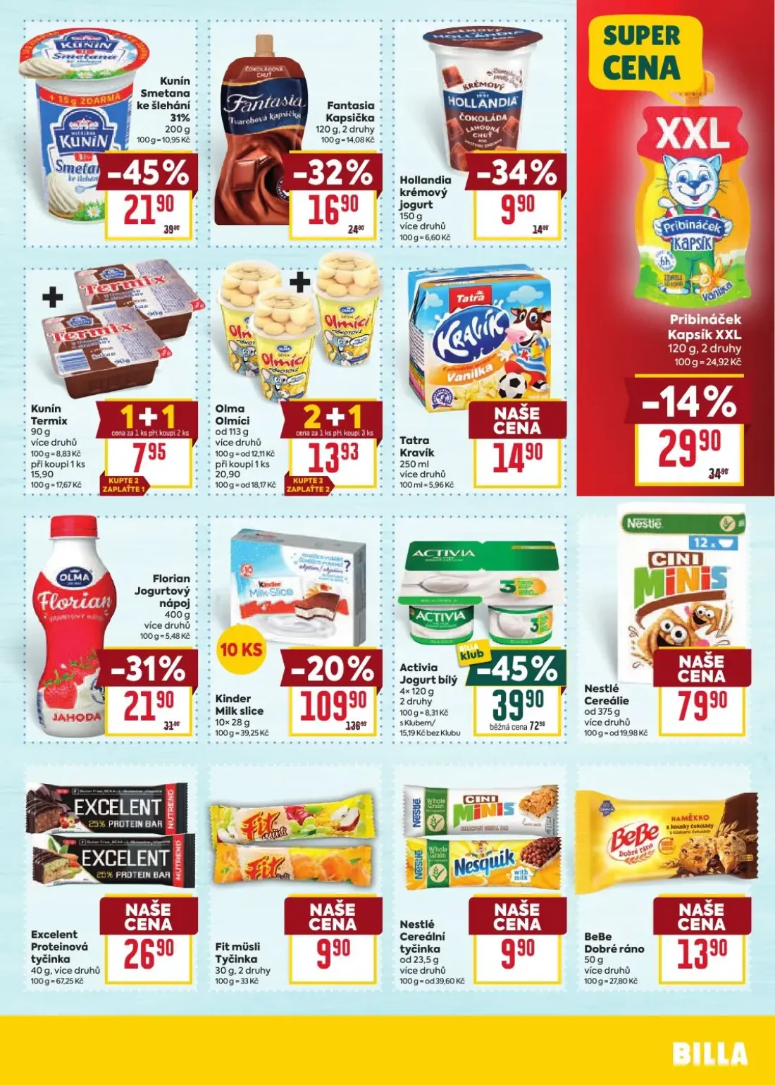 Billa leták, strana 17 z 31 — Excelent Proteinová tyčinka, Fit müsli Tyčinka, Nestlé Cereální tyčinka