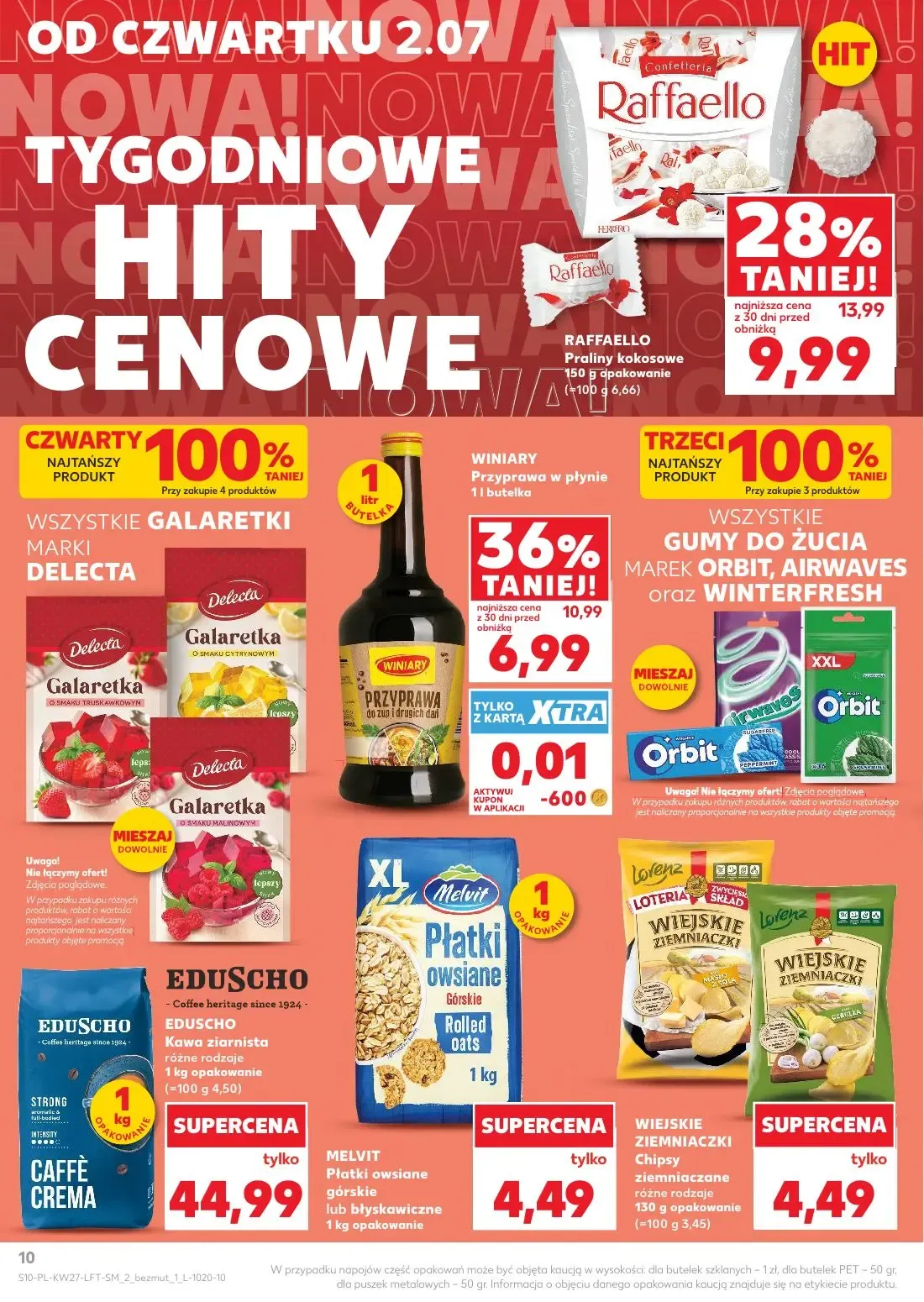 Kaufland gazetka, strona 10 z 72 — Raffaello Praliny kokosowe, MELVIT Płatki owsiane górskie lub błyskawiczne