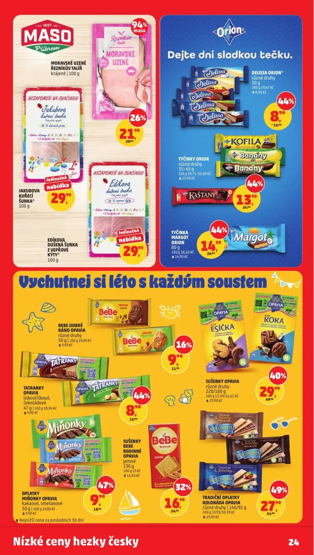 PENNY leták, strana 24 z 34 — TRADIČNÍ OPLATKY KOLONÁDA OPAVIA, SUŠENKY OPAVIA, OPLATKY MIÑONKY OPAVIA