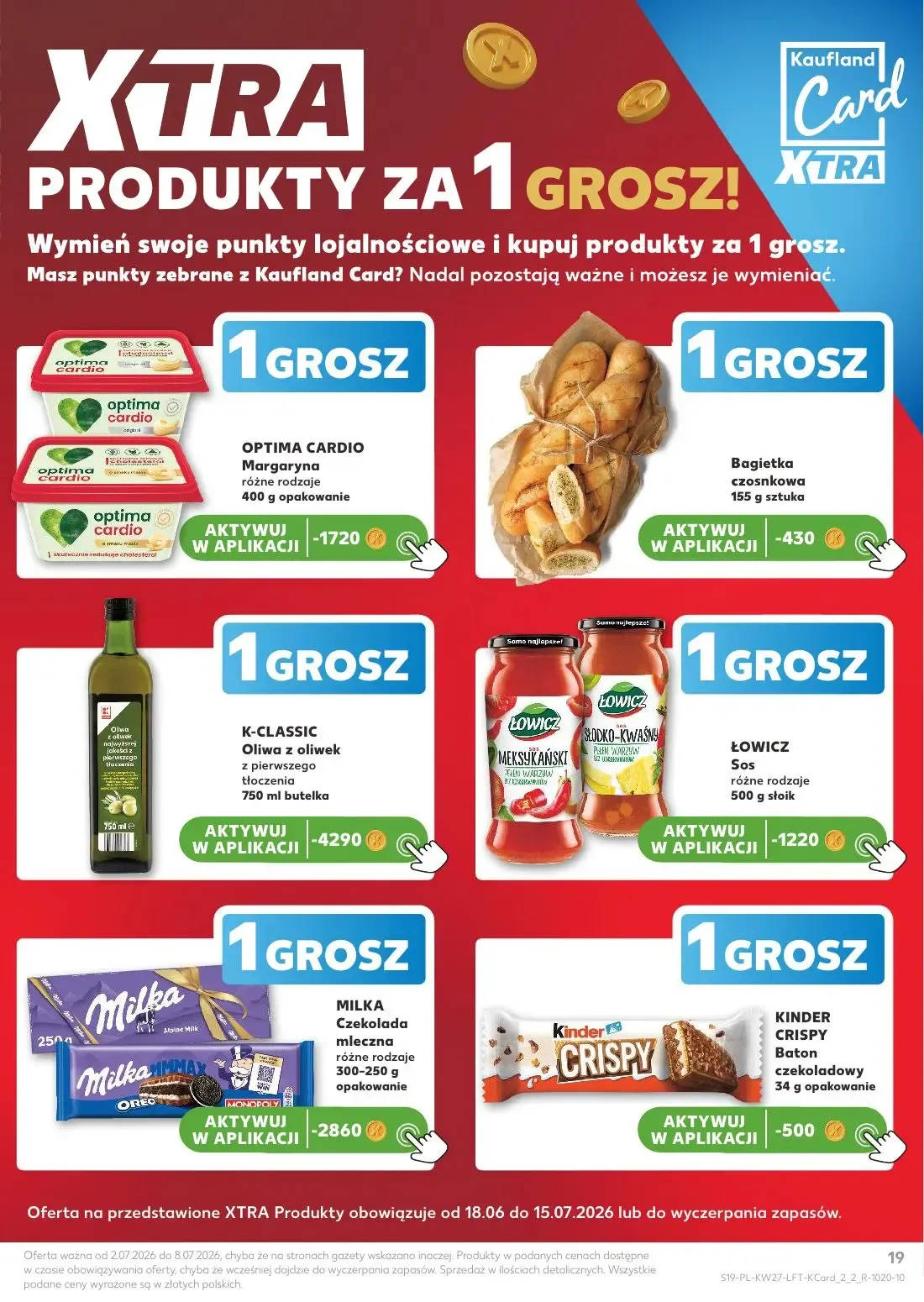 Kaufland gazetka, strona 19 z 72 — OPTIMA CARDIO Margaryna, MILKA Czekolada mleczna, KINDER CRISPY Baton czekoladowy