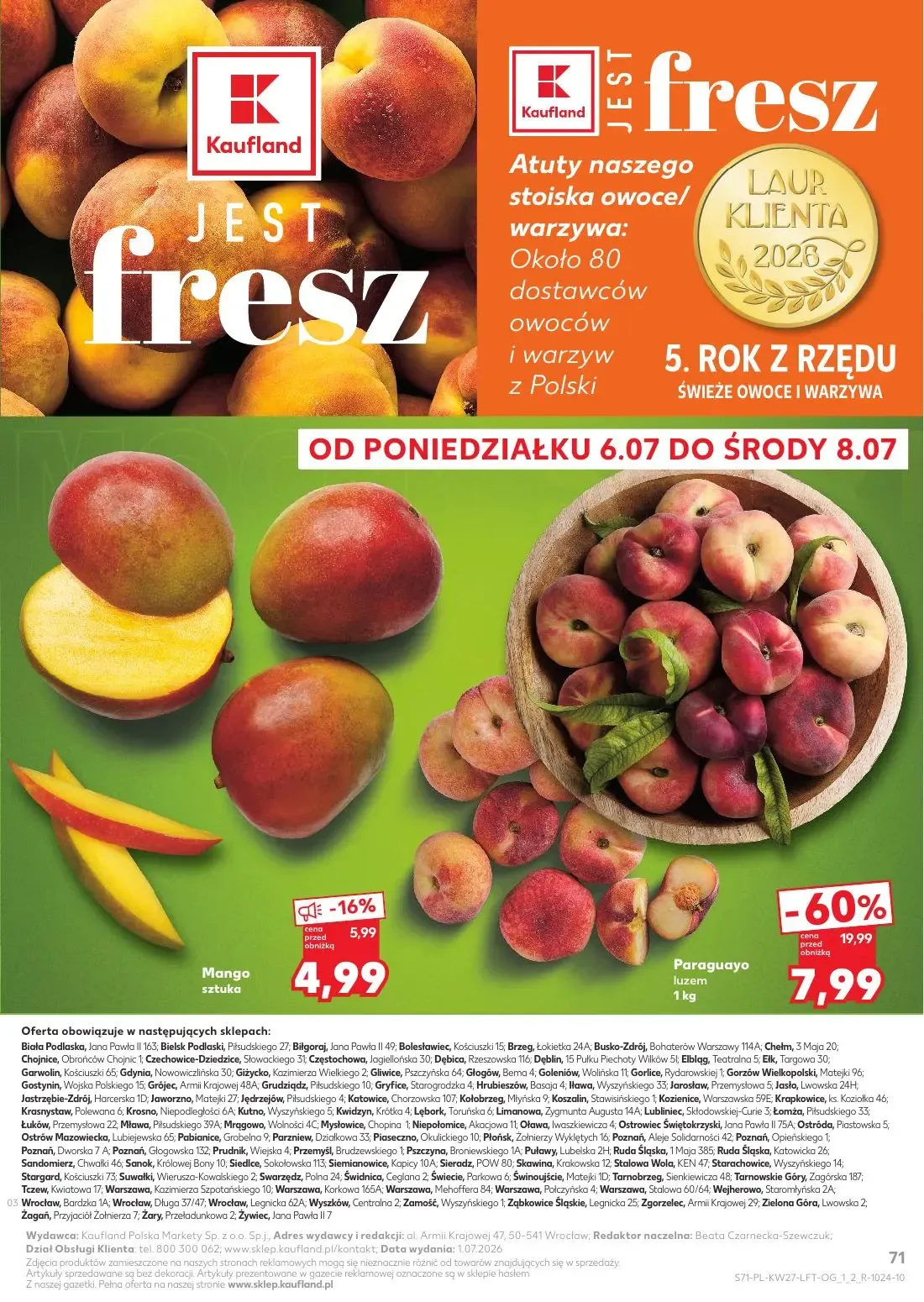 Kaufland gazetka, strona 71 z 72 — Paraguayo, Mango