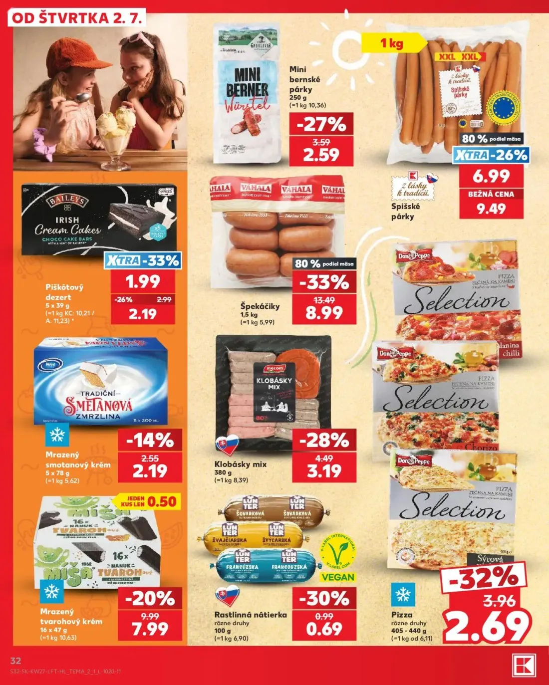 Kaufland leták, strana 32 z 80 — Špekáčiky, Spišské párky, Klobásky mix