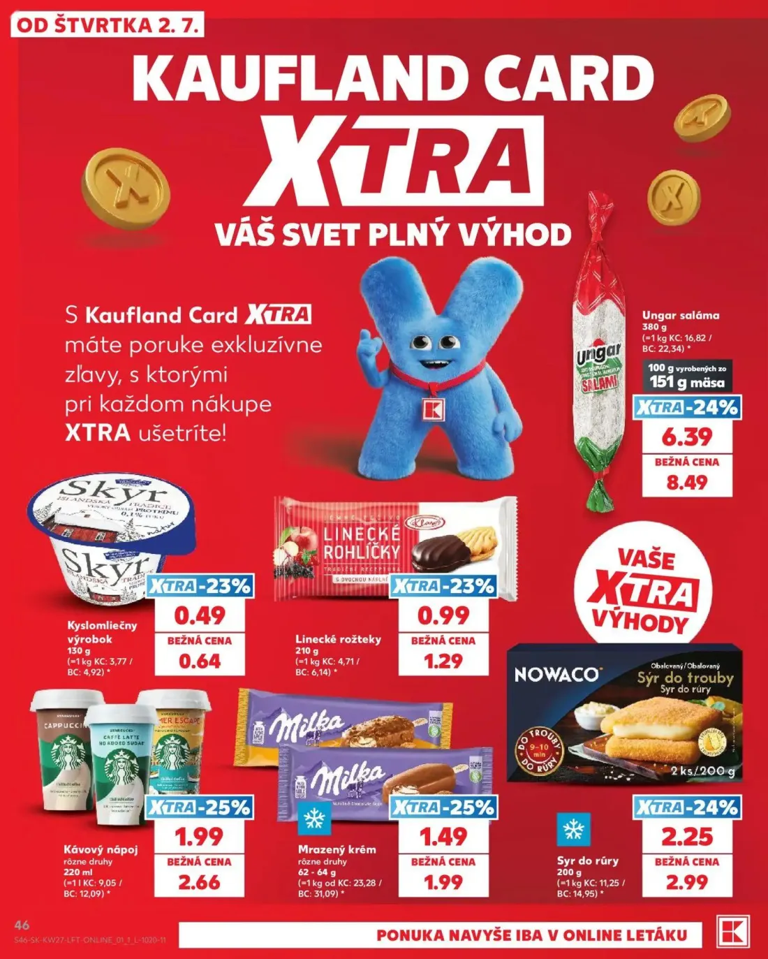 Kaufland leták, strana 46 z 80 — Ungar saláma, Syr do rúry, Kávový nápoj