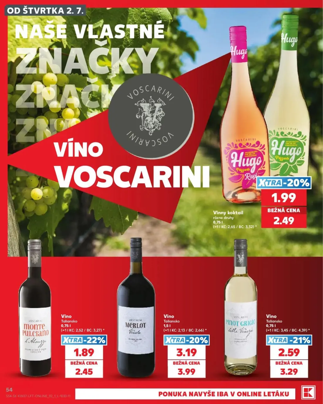 Kaufland leták, strana 54 z 80 — Merlot, Pinot Grigio delle Venezie, Monte Pulciano d'Abruzzo