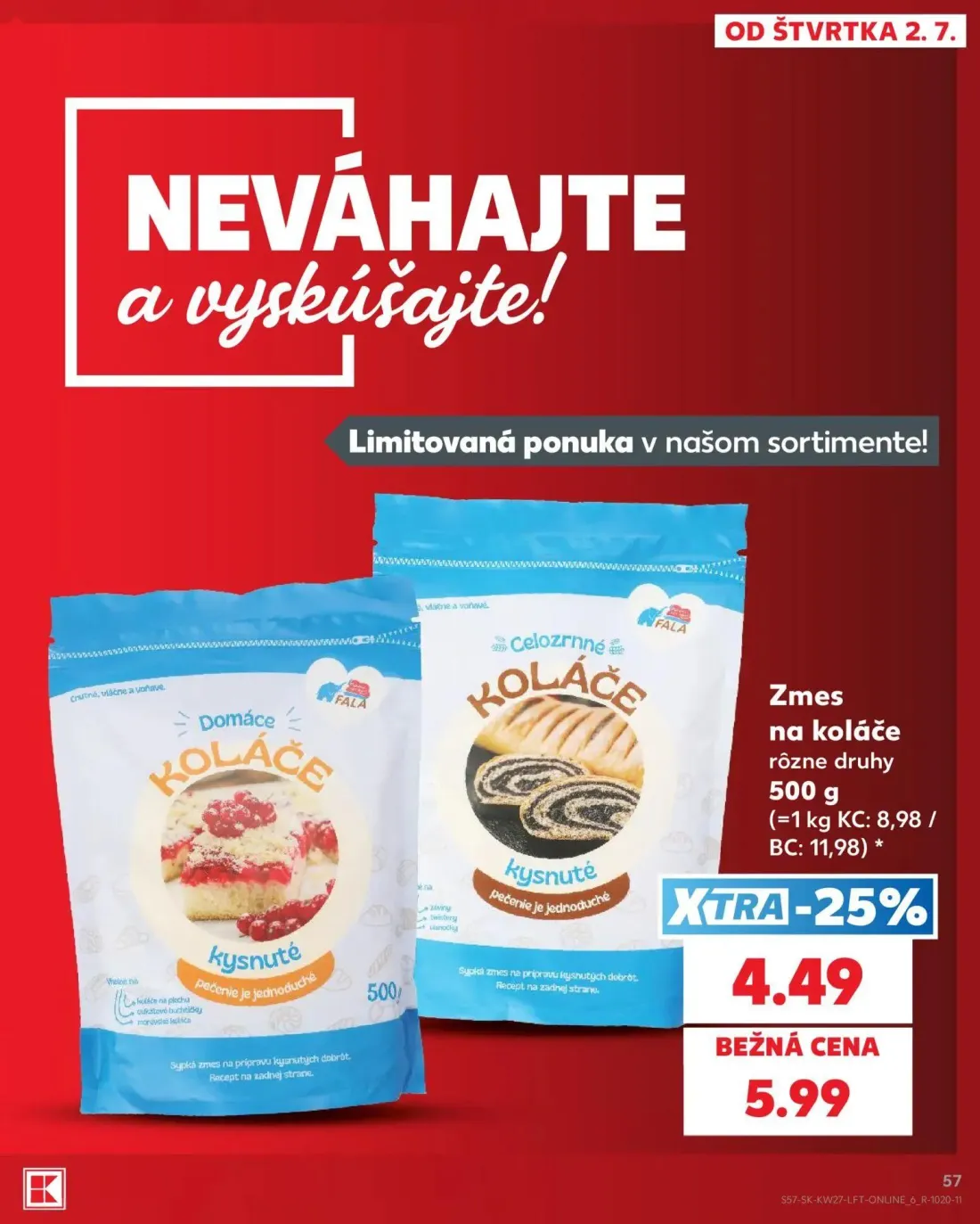 Kaufland leták, strana 57 z 80 — Zmes na koláče