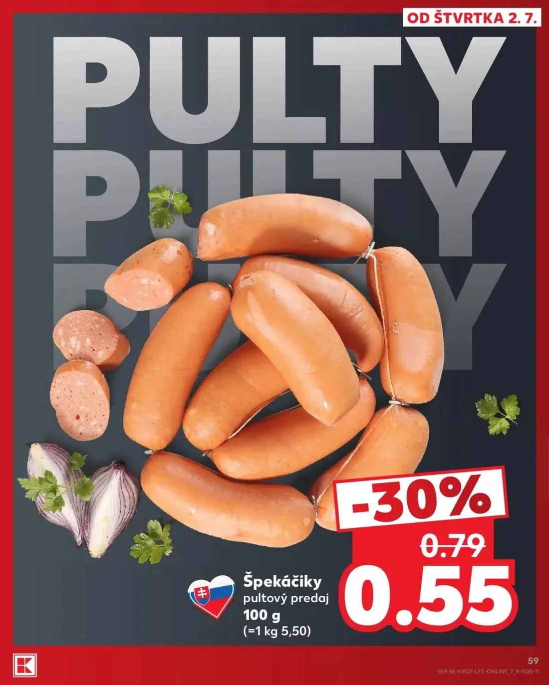 Kaufland leták, strana 59 z 80 — Špekáčiky pultový predaj