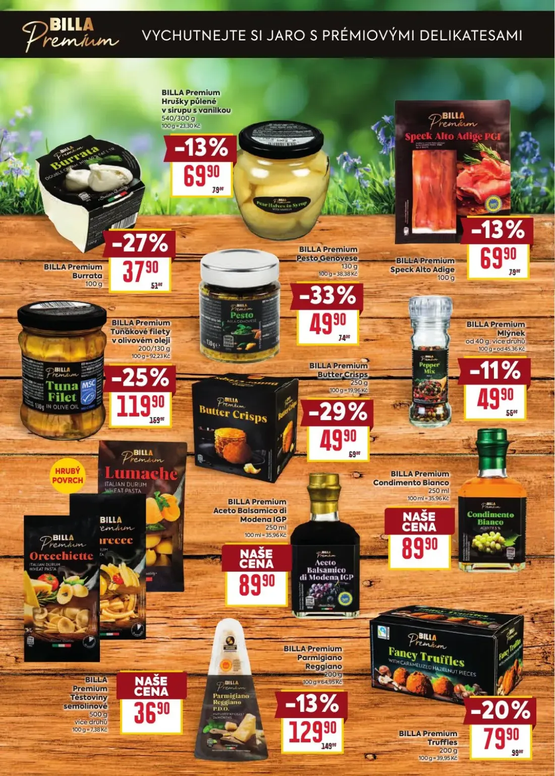 Billa leták, strana 10 z 52 — BILLA Premium Tuňákové filety v olivovém oleji, BILLA Premium Pesto Genovese, BILLA Premium Bu…