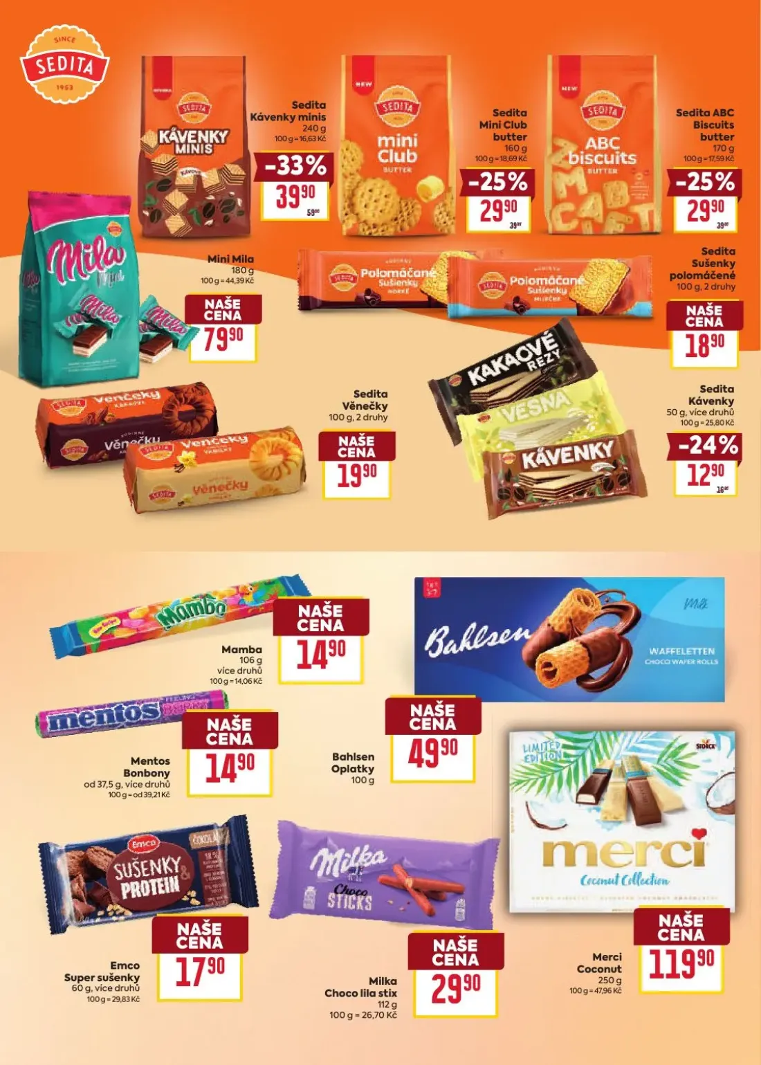 Billa leták, strana 22 z 52 — Sedita Kávenky minis, Sedita Mini Club butter, Sedita ABC Biscuits butter