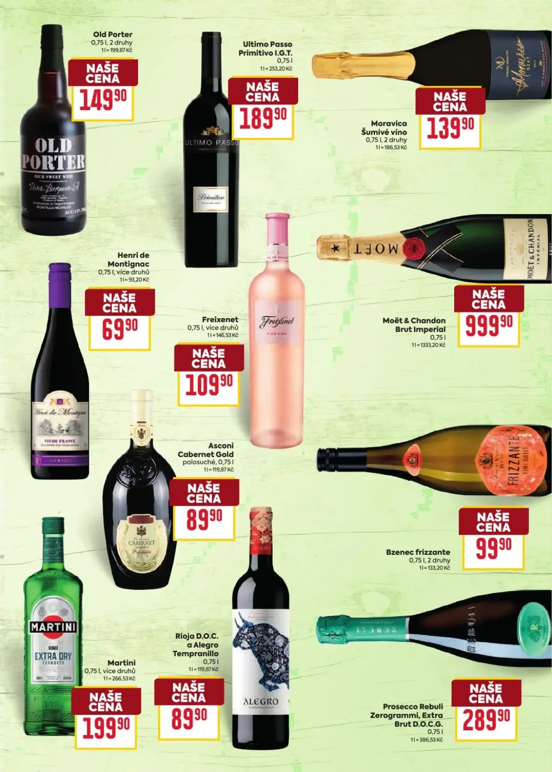 Billa leták, strana 43 z 52 — Old Porter, Ultimo Passo Primitivo I.G.T., Moravica Šumivé víno