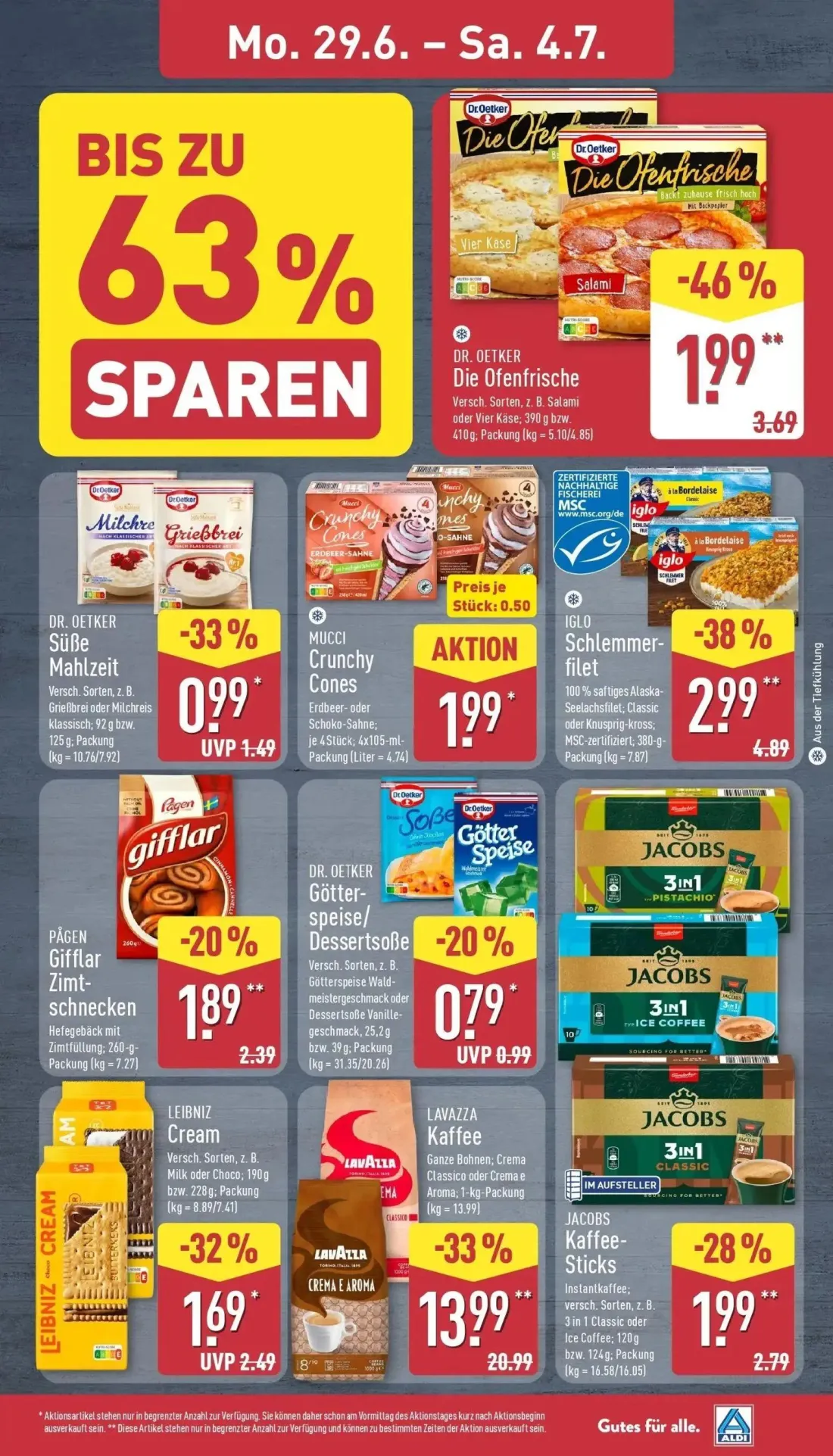 Aldi Nord Prospekt, Seite 7 von 46 — LEIBNIZ Cream, DR. OETKER Süße Mahlzeit, PÅGEN Gifflar Zimtschnecken