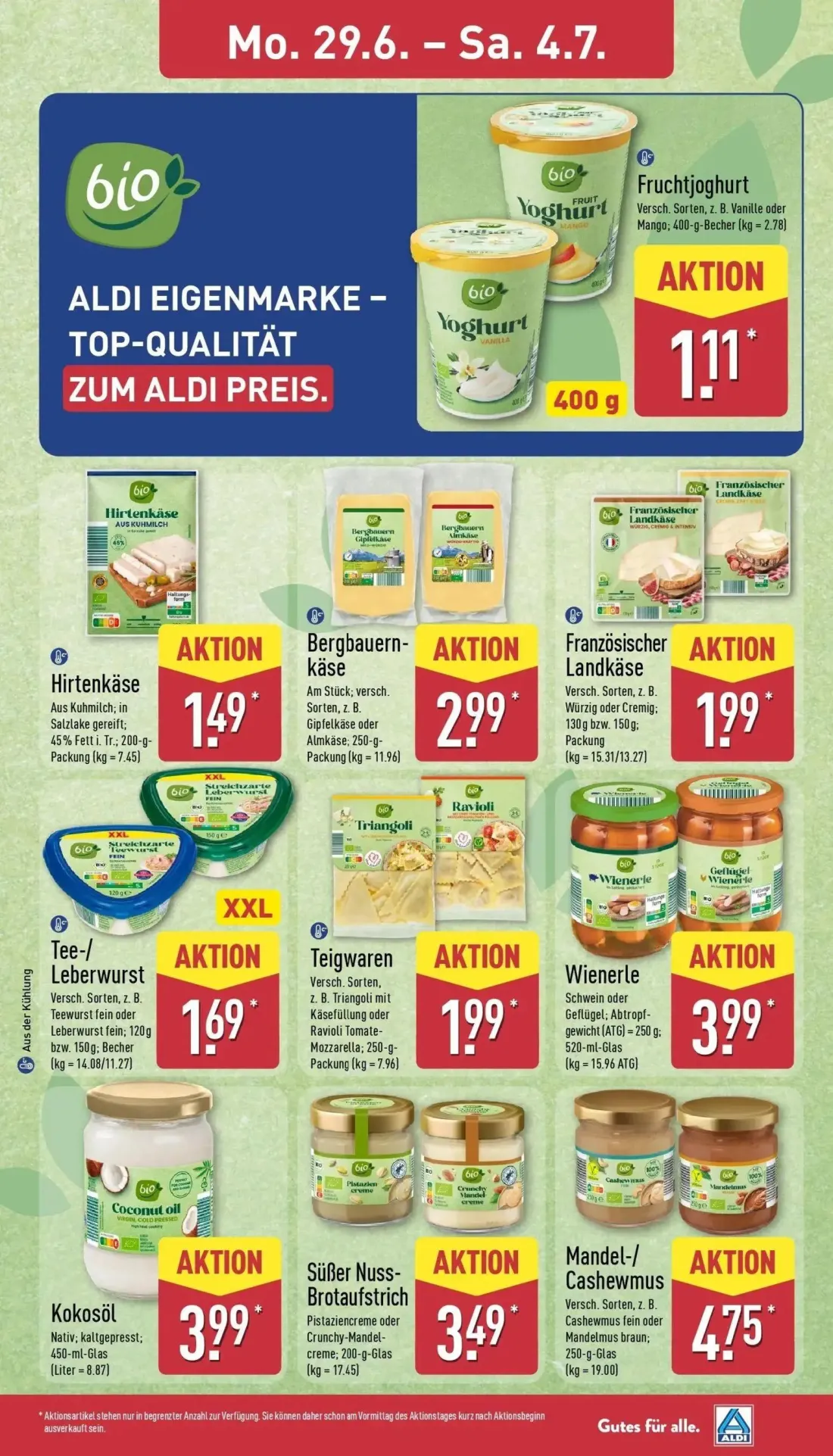 Aldi Nord Prospekt, Seite 11 von 46 — Hirtenkäse, Bergbauern-käse, Französischer Landkäse