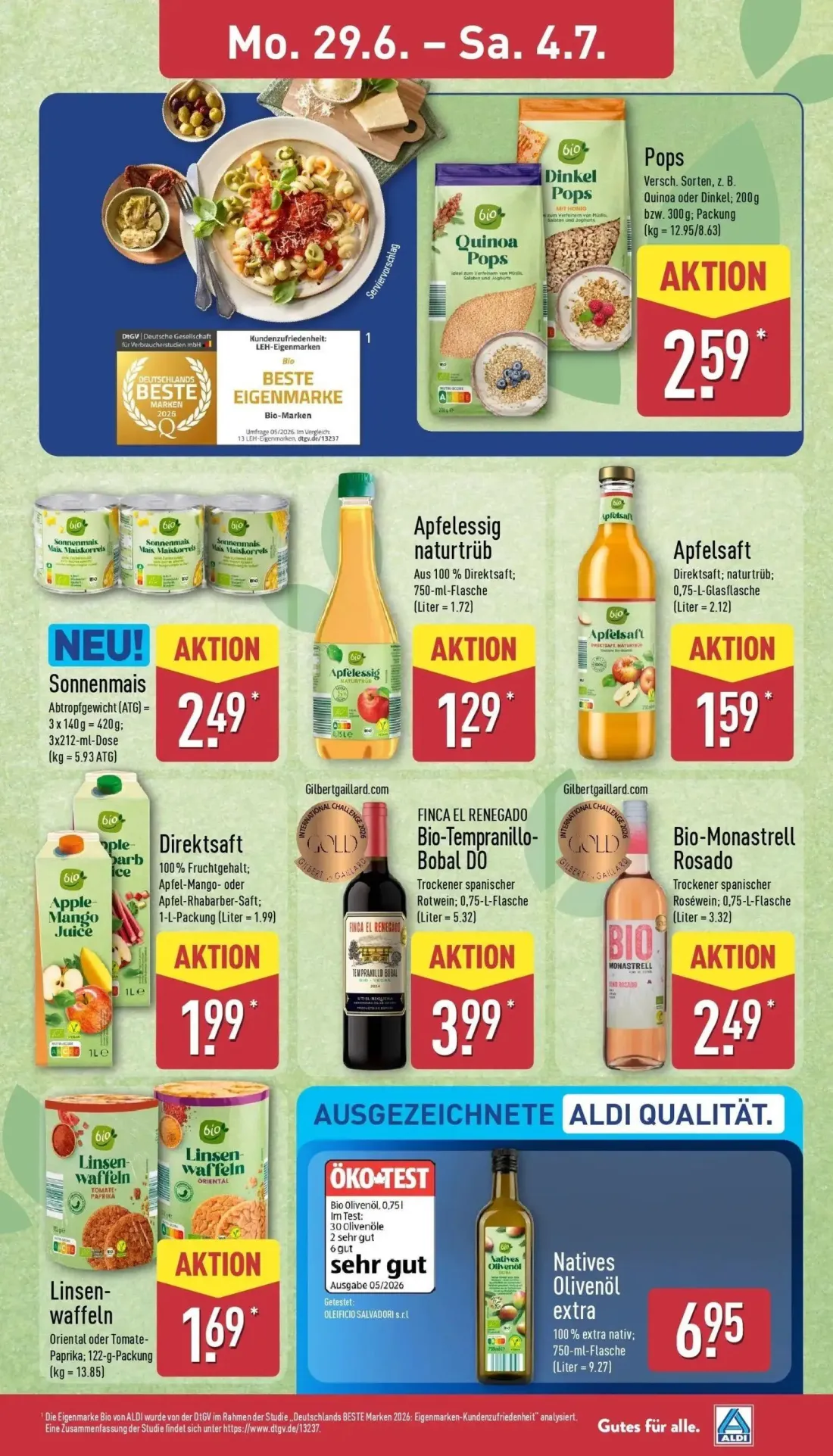 Aldi Nord Prospekt, Seite 13 von 46 — Apfelsaft, Direktsaft, FINCA EL RENEGADO Bio-Tempranillo-Bobal DO