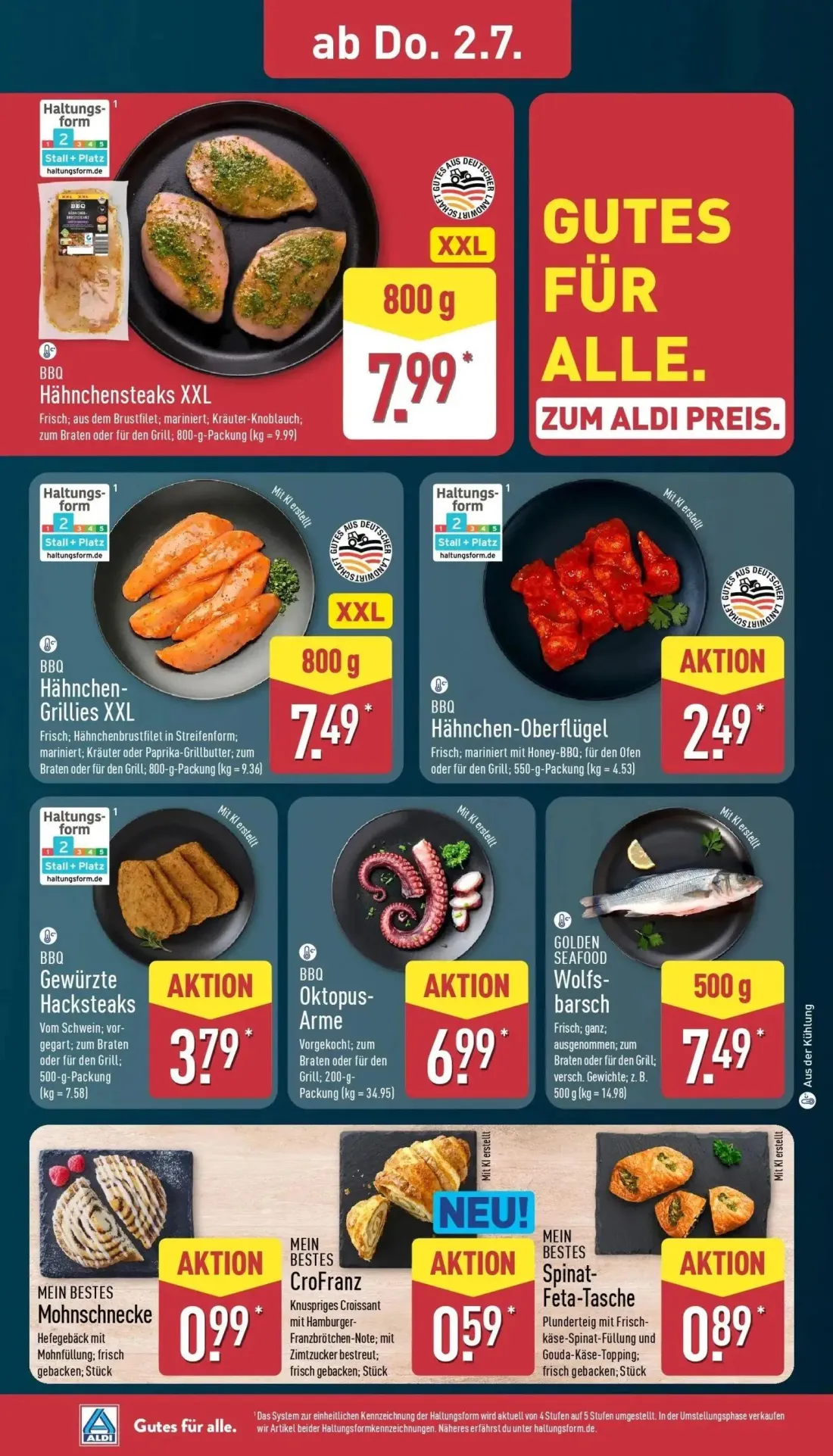 Aldi Nord Prospekt, Seite 32 von 46 — BBQ Hähnchensteaks XXL, BBQ Hähnchen- Grillies XXL, BBQ Hähnchen-Oberflügel