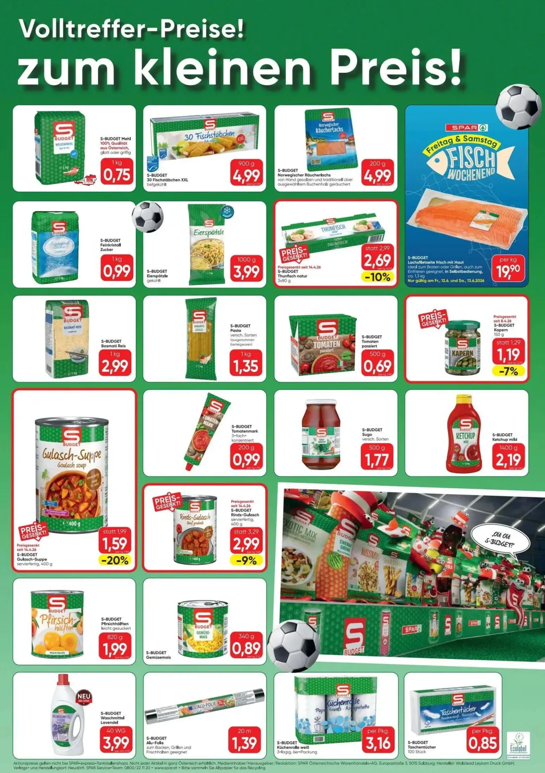 Spar Prospekt, Seite 3 von 4 — S-BUDGET Thunfisch natur, S-BUDGET Kapern, S-BUDGET Pasta