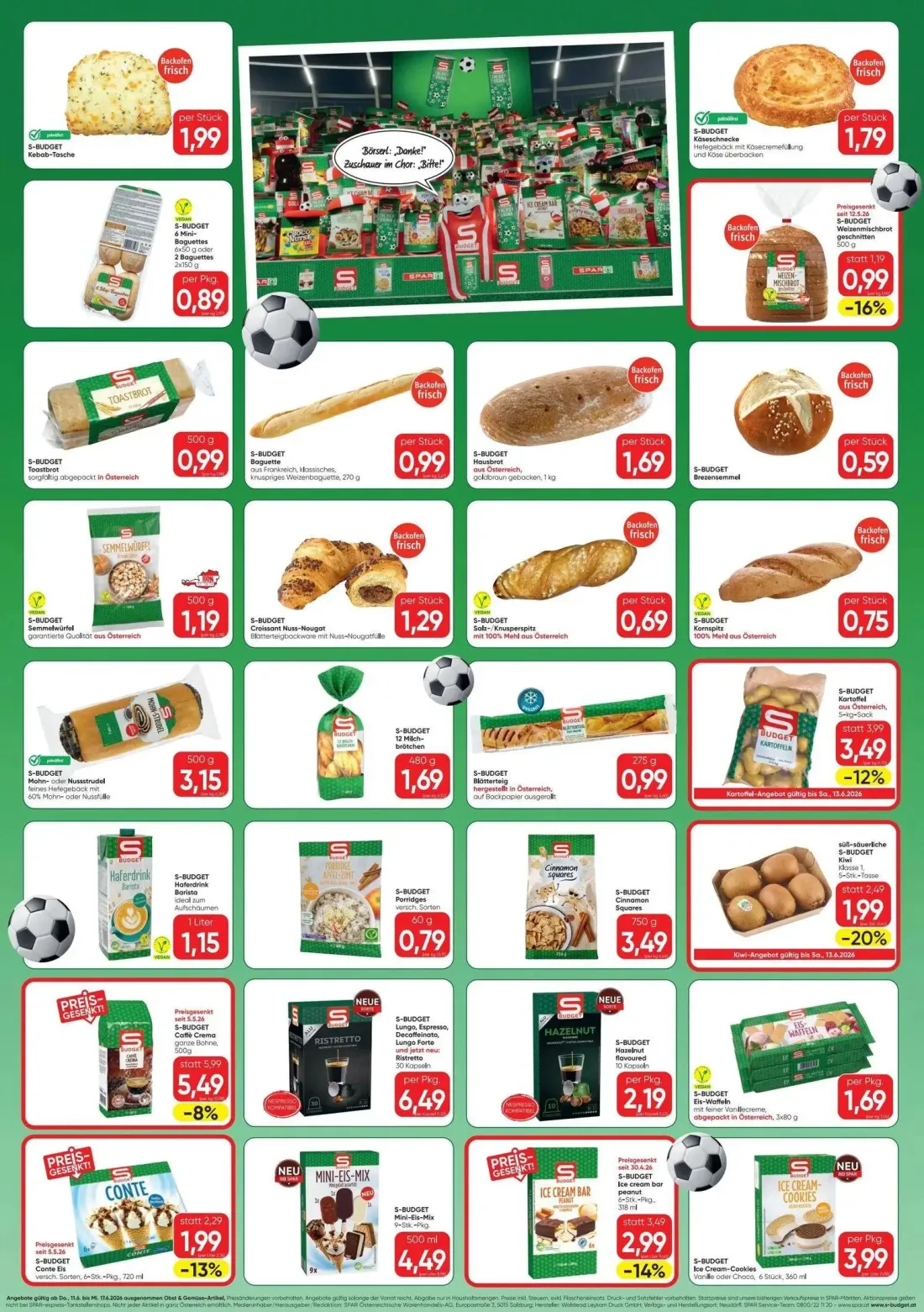 Spar Prospekt, Seite 4 von 4 — Ice cream bar peanut, Conte Eis, Croissant Nuss-Nougat
