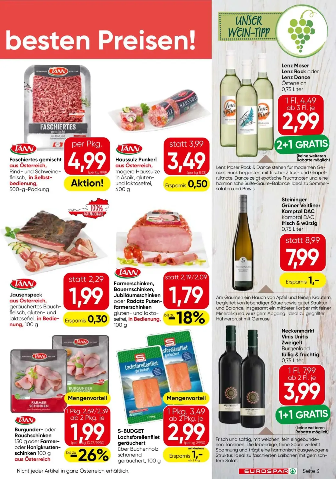Eurospar Prospekt, Seite 3 von 16 — Faschiertes gemischt