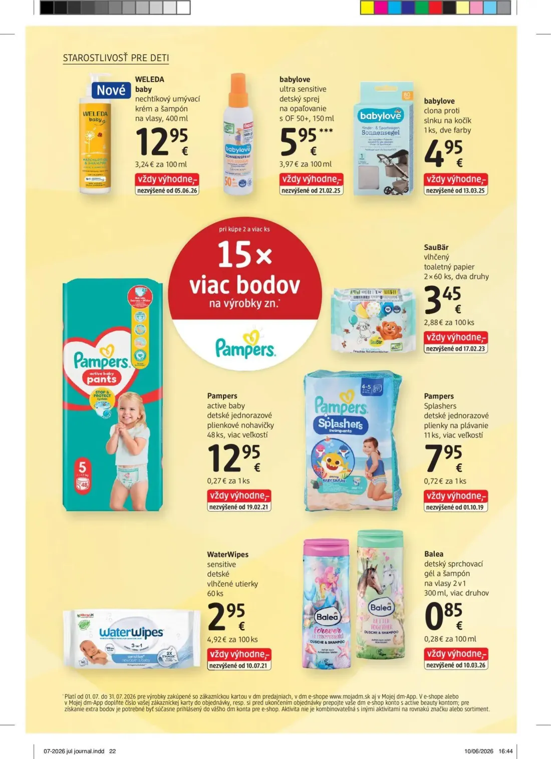 DM Drogerie leták, strana 22 z 32 — WELEDA baby nechtíkový umývací krém a šampón na vlasy, babylove ultra sensitive detský s…