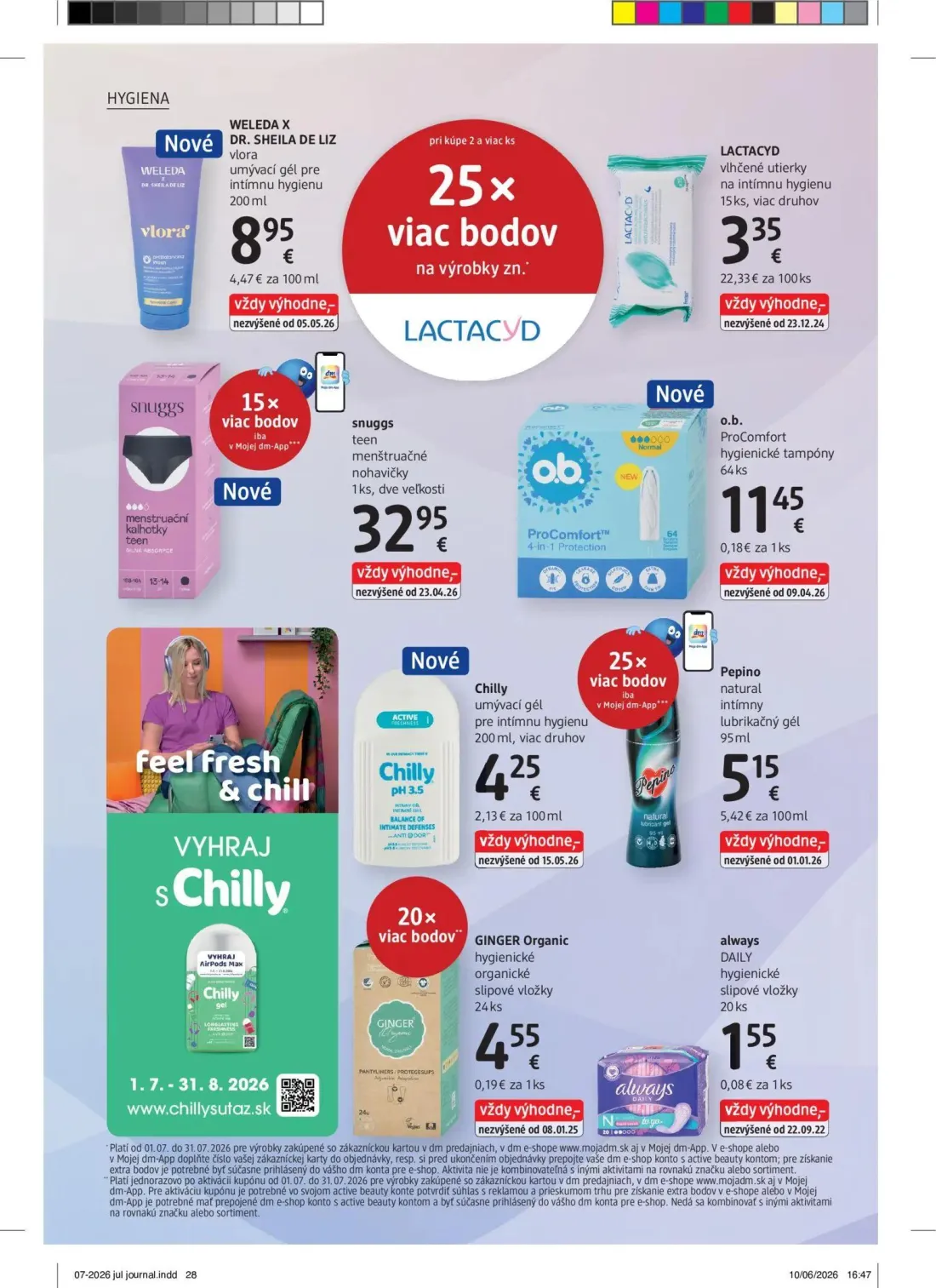 DM Drogerie leták, strana 28 z 32 — WELEDA X DR. SHEILA DE LIZ vlora umývací gél pre intímnu hygienu, LACTACYD vlhčené utier…