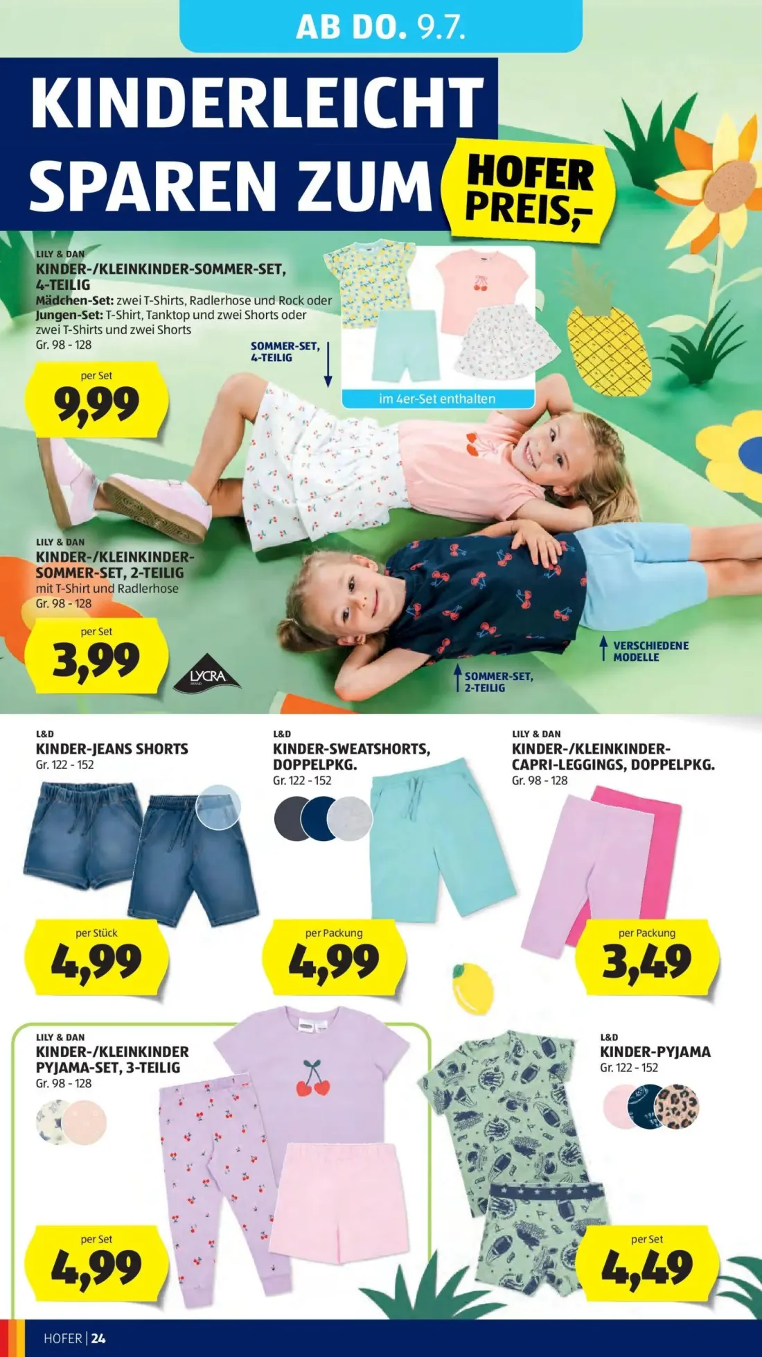 Hofer Prospekt, Seite 30 von 39 — KINDER-/KLEINKINDER-SOMMER-SET, 4-TEILIG, KINDER-/KLEINKINDER-SOMMER-SET, 2-TEILIG, KINDER…