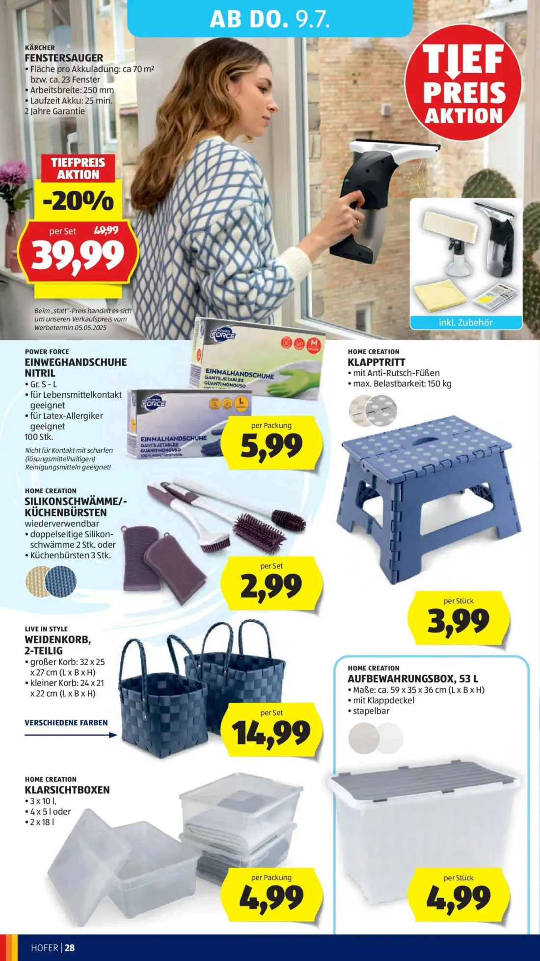 Hofer Prospekt, Seite 34 von 39 — FENSTERSAUGER, EINWEGHANDSCHUHE NITRIL, SILIKONSCHWÄMME/-KÜCHENBÜRSTEN