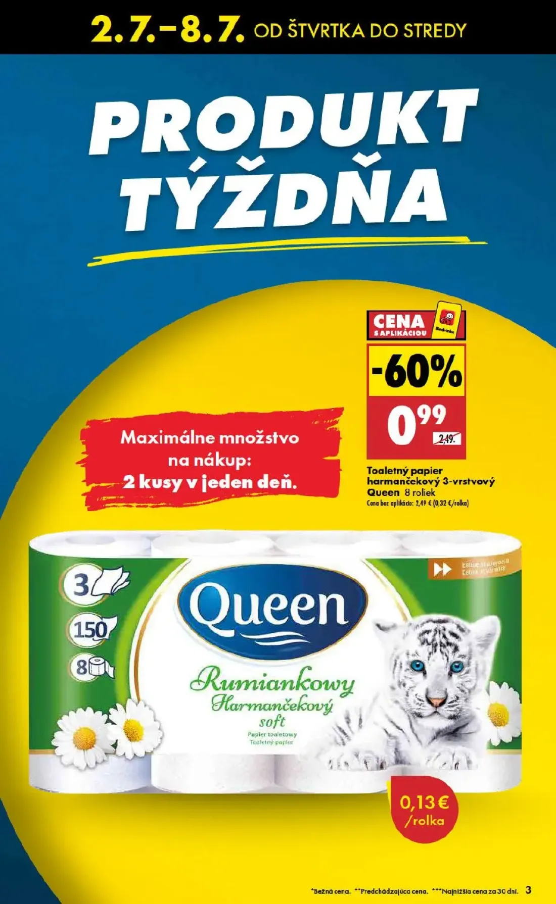 Biedronka leták, strana 3 z 48 — Toaletný papier harmančekový 3-vrstvový Queen
