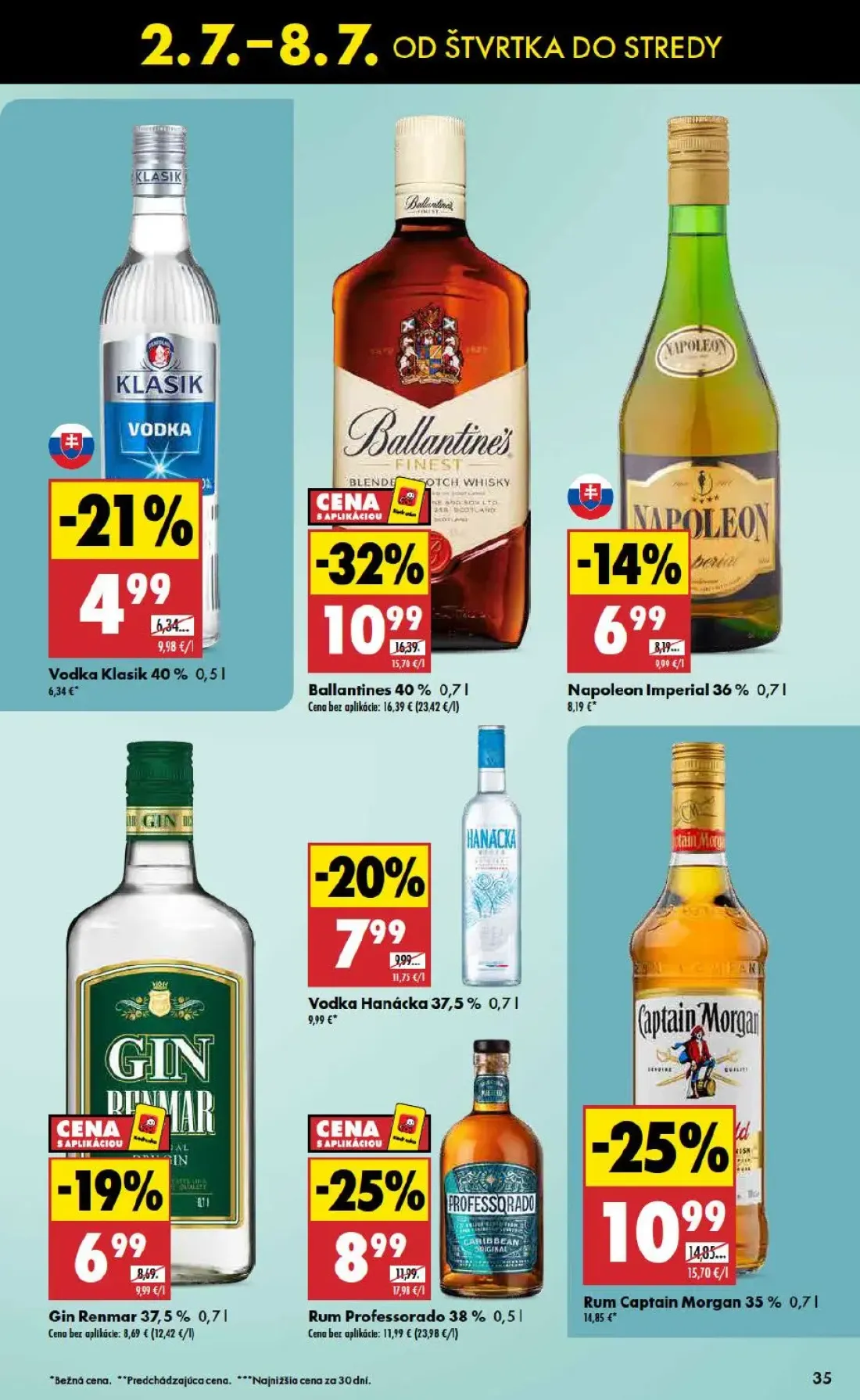 Biedronka leták, strana 35 z 48 — Ballantines, Rum Captain Morgan, Rum Professorado