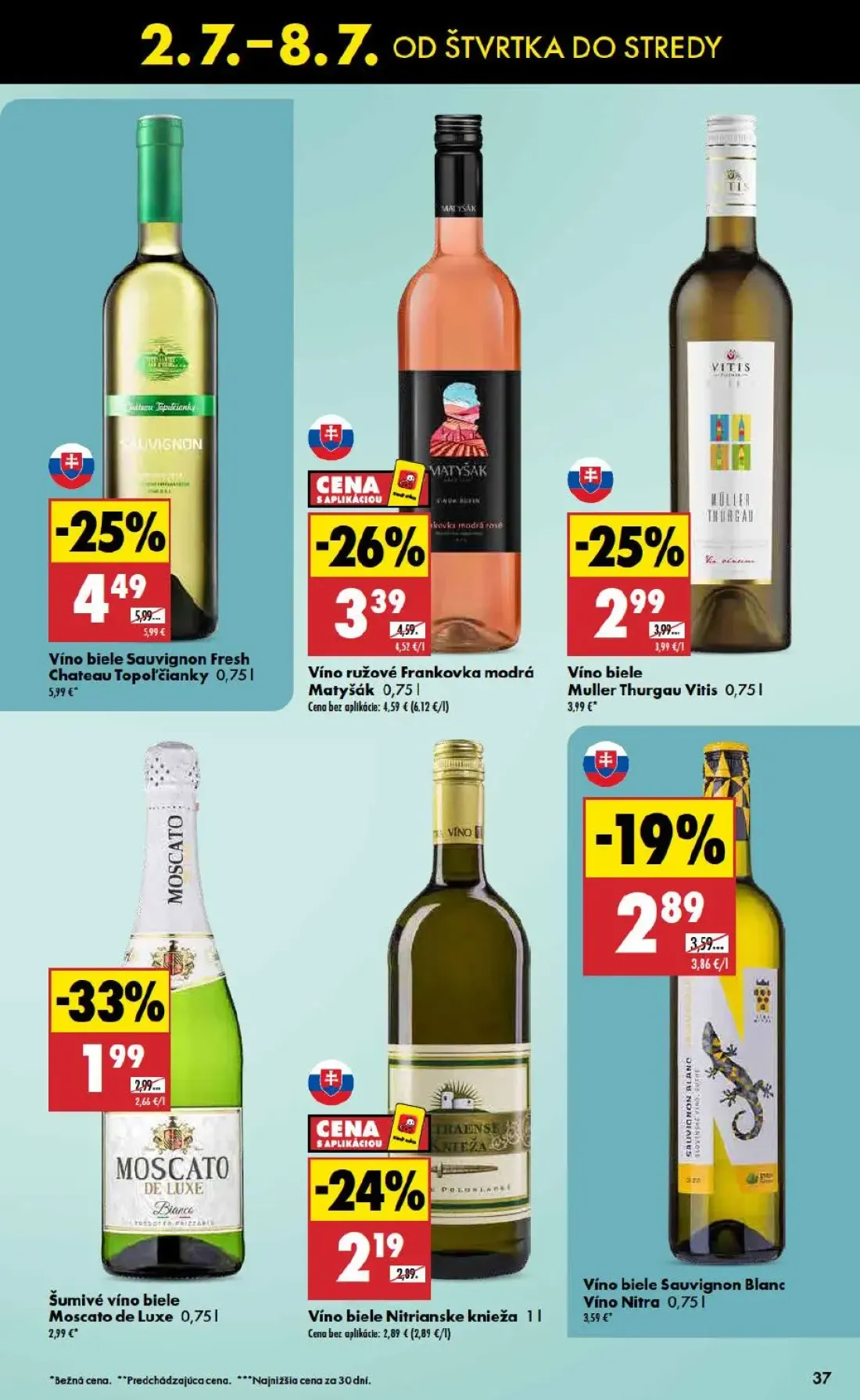Biedronka leták, strana 37 z 48 — Víno biele Sauvignon Fresh Chateau Topoľčianky, Víno ružové Frankovka modrá Matyšák, Víno …