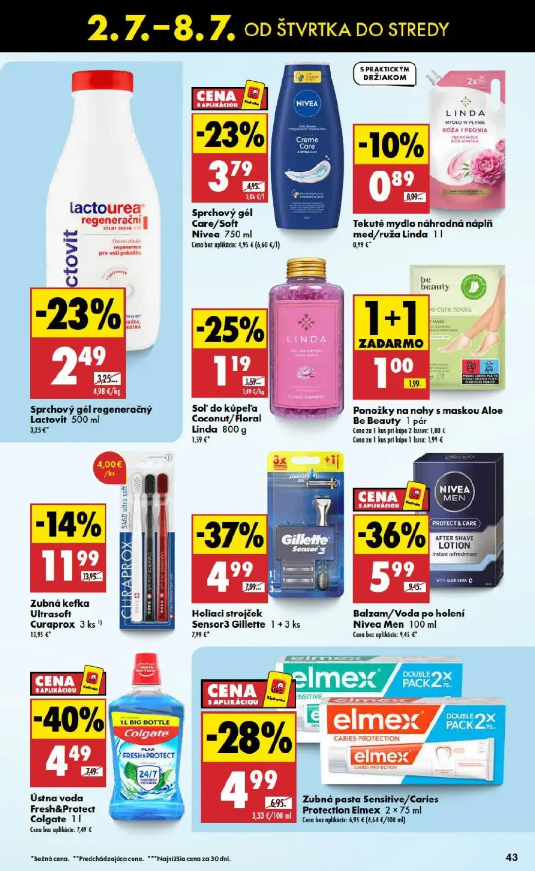 Biedronka leták, strana 43 z 48 — Balzam/Voda po holení Nivea Men, Holiaci strojček Sensor3 Gillette, Ústna voda Fresh&Prote…