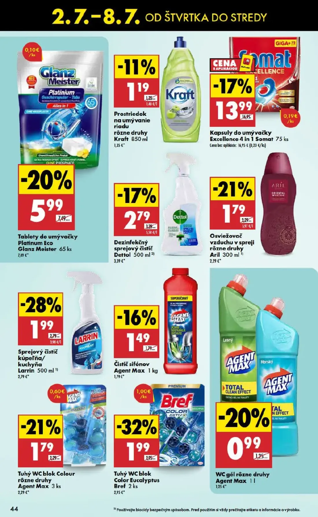 Biedronka leták, strana 44 z 48 — Kapsuly do umývačky Excellence 4 in 1 Somat, Tablety do umývačky Platinum Eco Glanz Meiste…