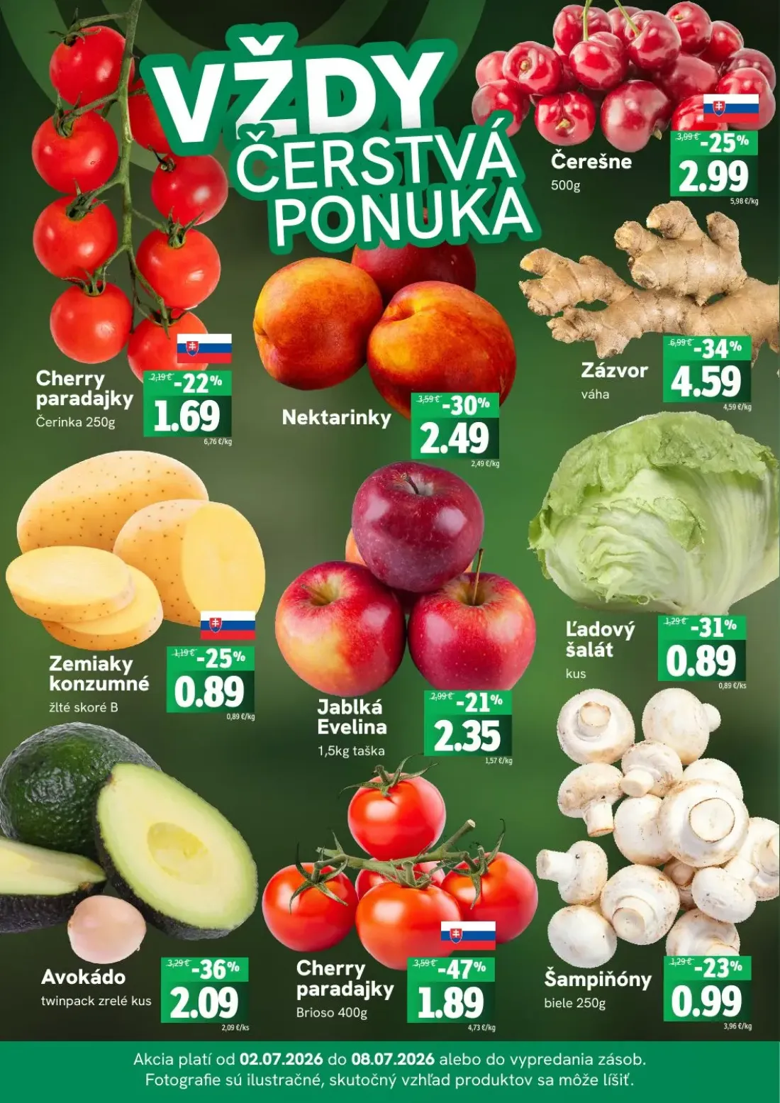Fresh leták, strana 3 z 4 — Zázvor, Cherry paradajky, Avokádo