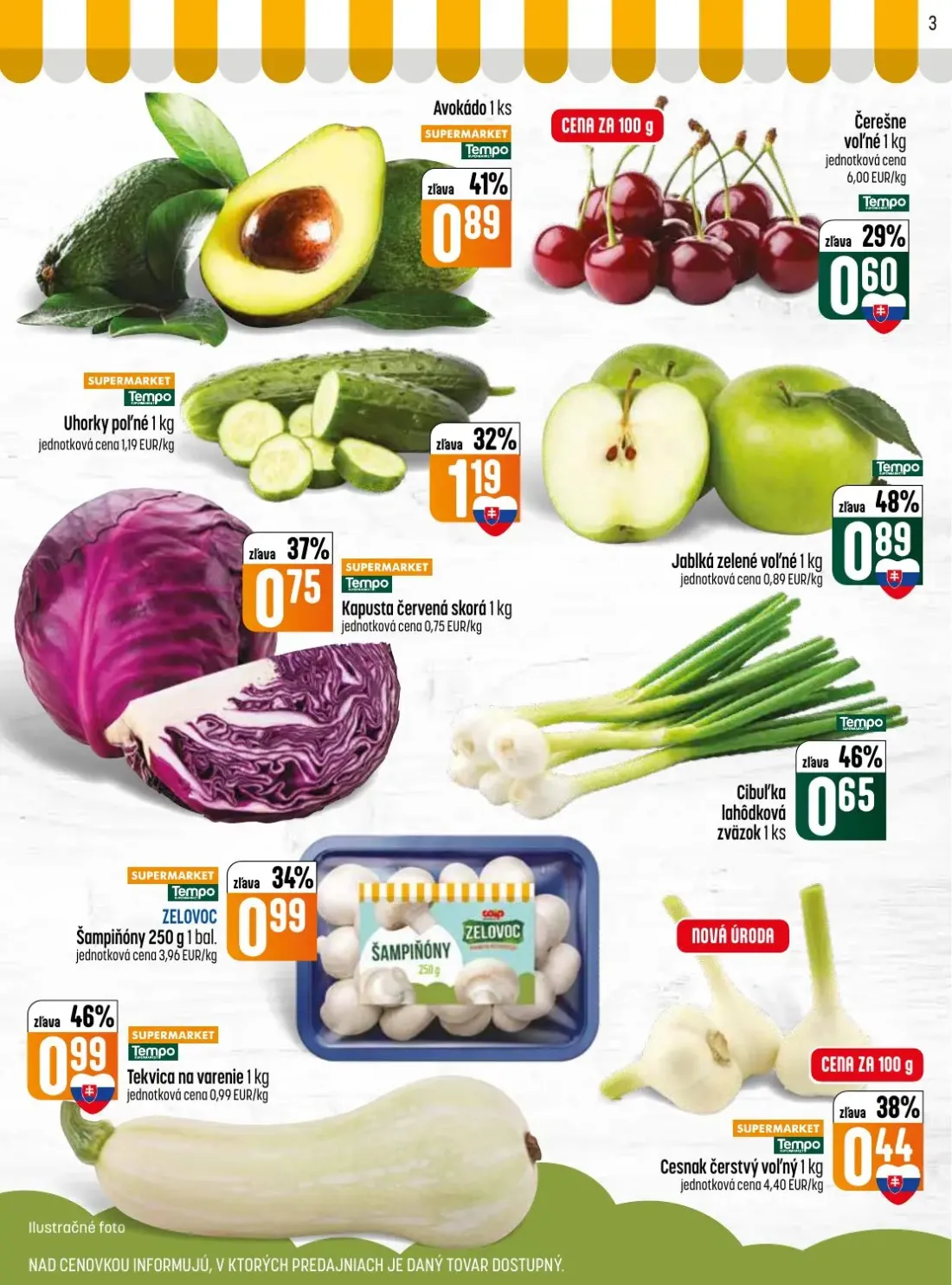 Coop Jednota leták, strana 3 z 28 — Čerešne voľné 1 kg, Jablká zelené voľné 1 kg