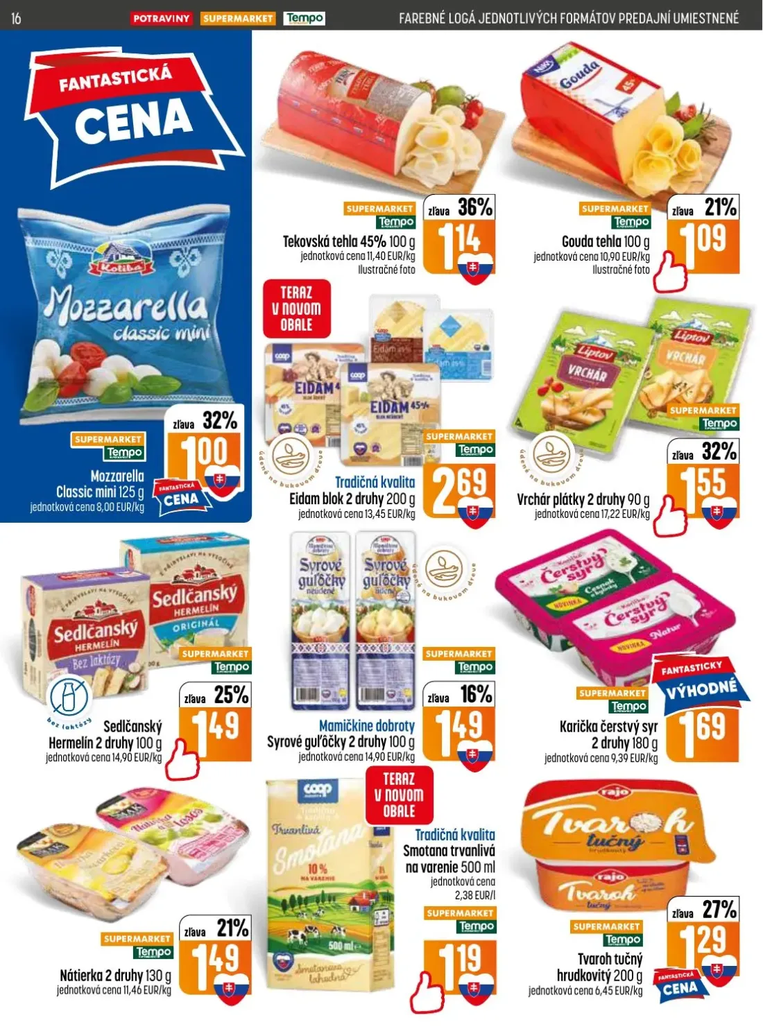 Coop Jednota leták, strana 16 z 28 — Karička čerstvý syr, Nátierka, Smotana trvanlivá na varenie