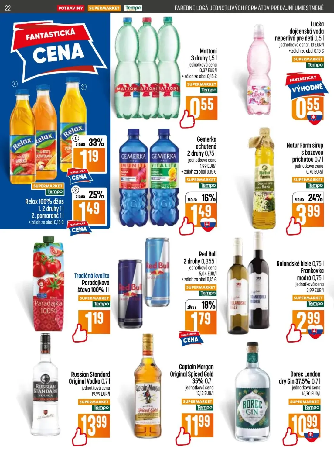 Coop Jednota leták, strana 22 z 28 — Relax 100% džús, Relax 100% džús