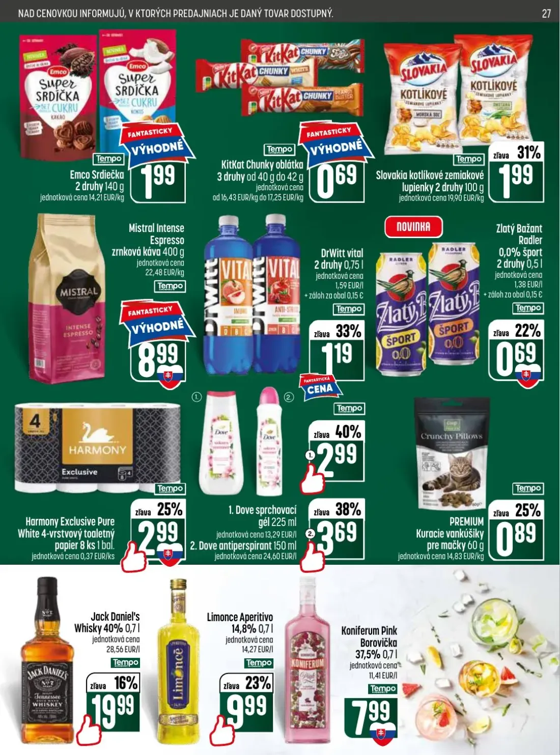Coop Jednota leták, strana 27 z 28 — PREMIUM Kuracie vankúšiky pre mačky